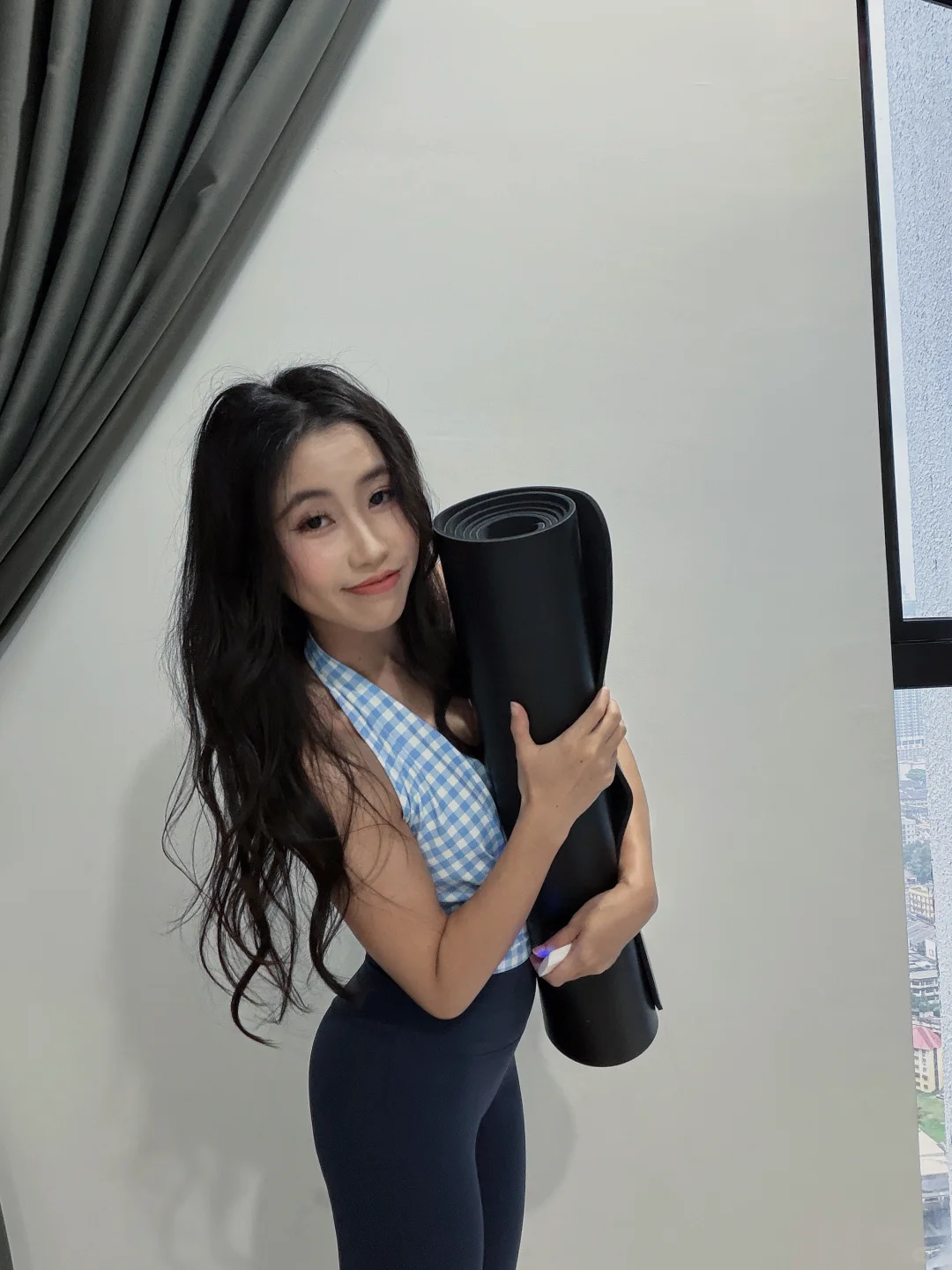 宅家和我喜欢的瑜伽服 瑜伽垫自拍📸