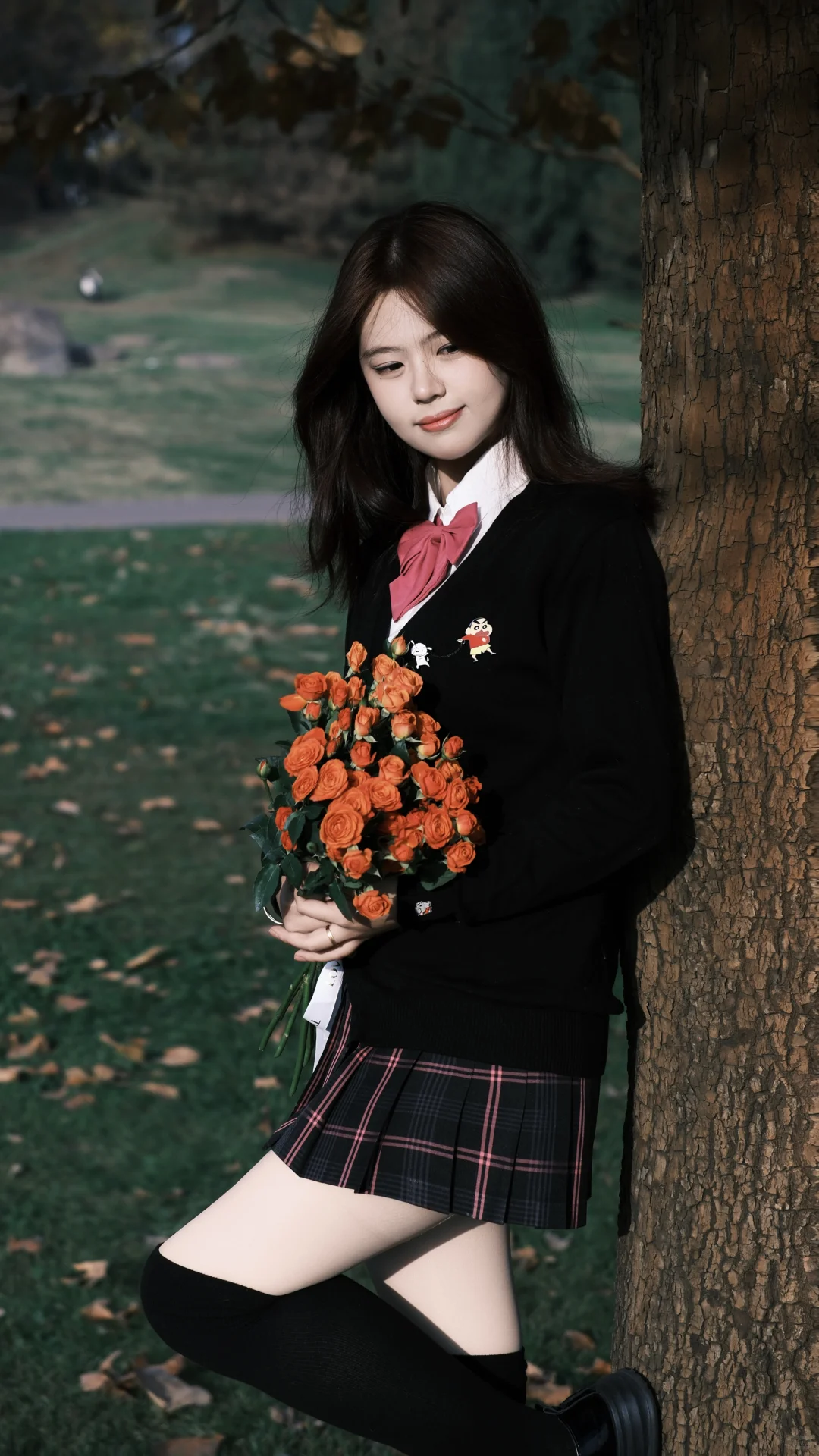 🍂JK制服 x 落叶 の绝美暴击