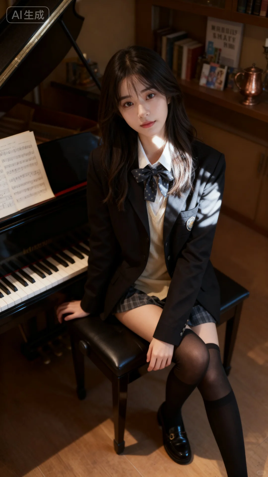 她真的很会拍！钢琴女孩🎹🎹🎹