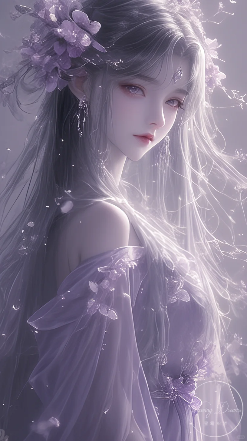 古风少女上线！紫色梦幻壁纸图