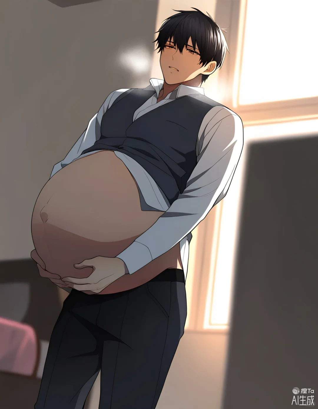 各种各样的孕夫-躺、站、坐姿，侧背面等