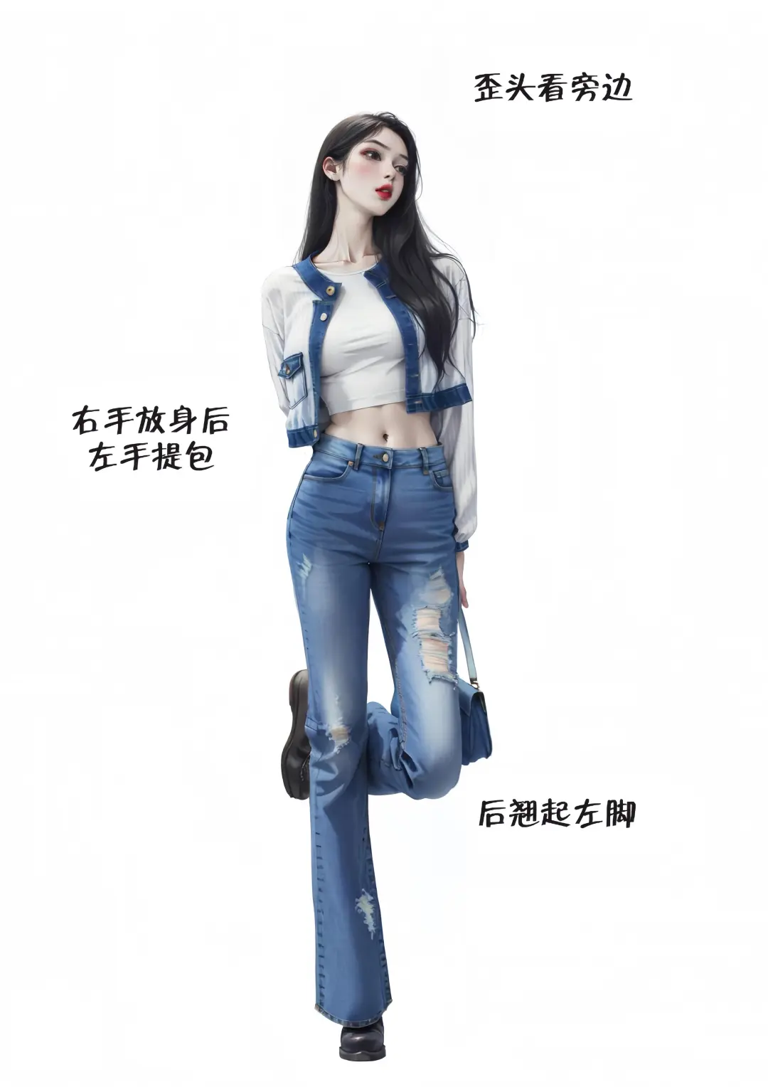 存一组辣妹风拍照姿势，超级显腿长！