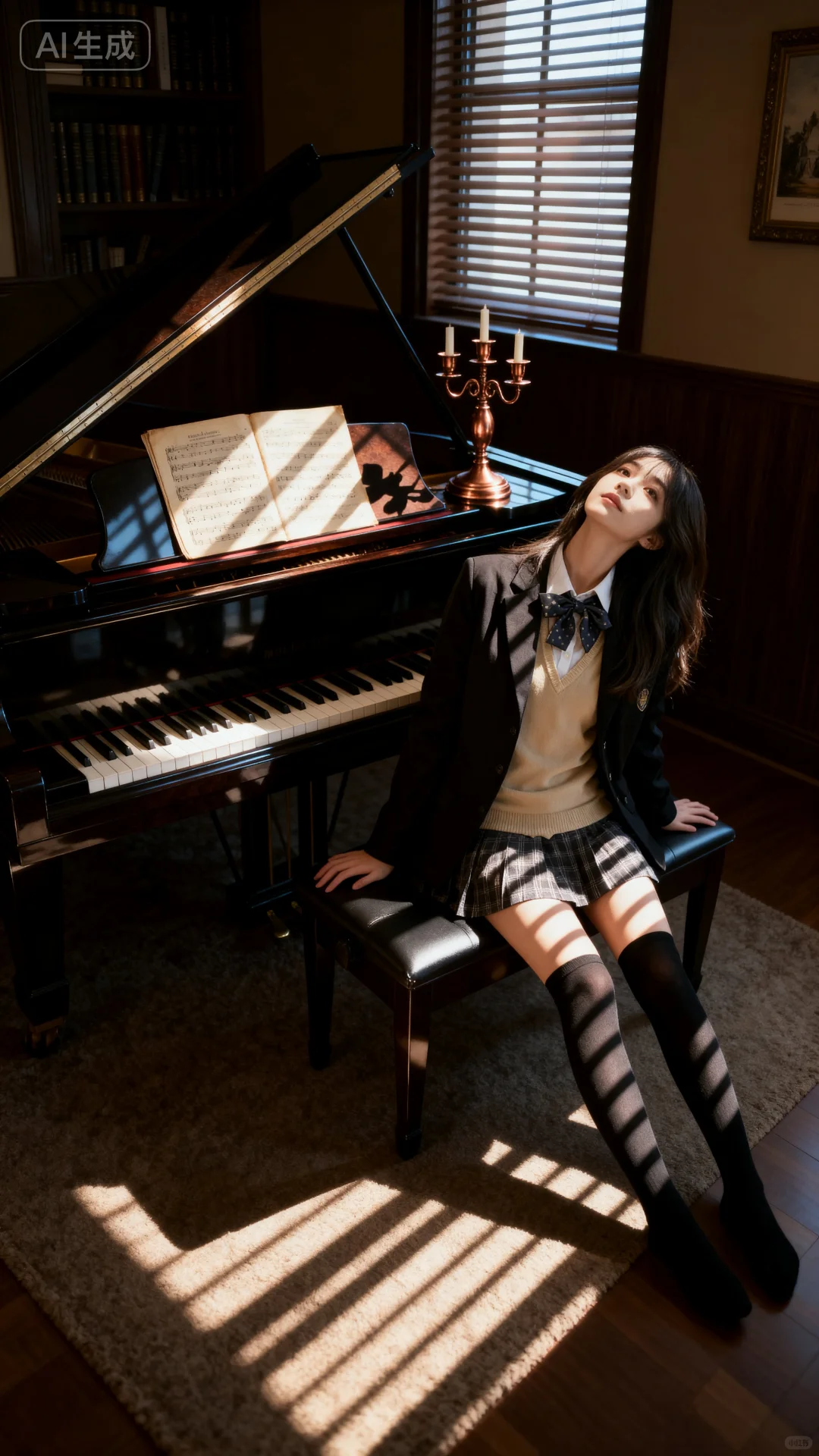 她真的很会拍！钢琴女孩🎹🎹🎹