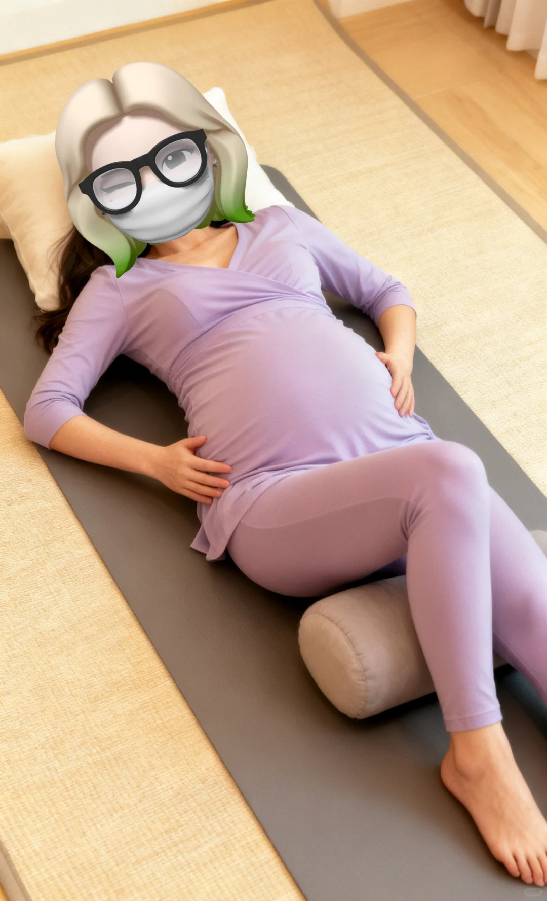 孕晚期的紫色瑜伽服选择