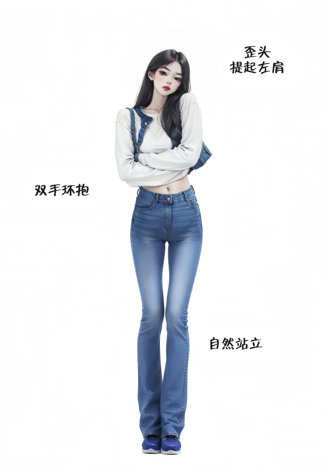 存一组辣妹风拍照姿势，超级显腿长！