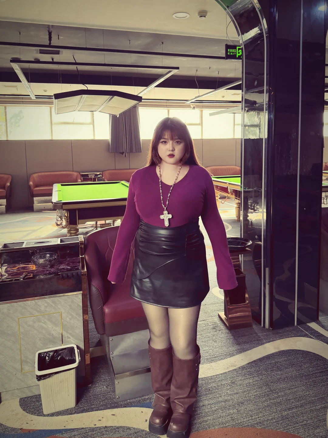 200斤大码辣妹穿搭！紫色+包臀也太御了！