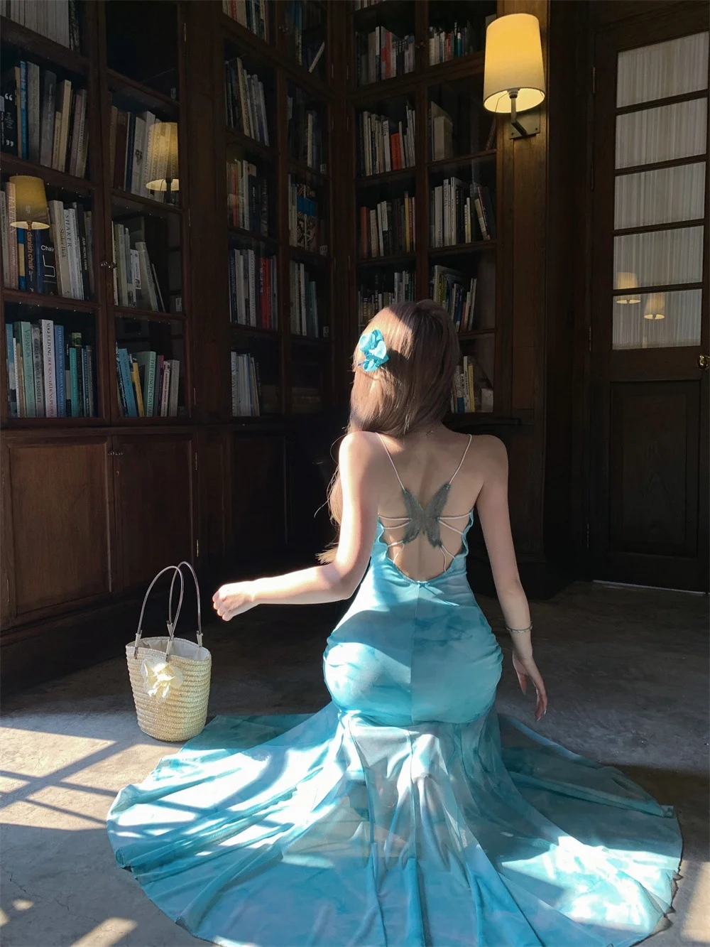 一眼就沦陷的浅蓝色鱼尾裙~👗