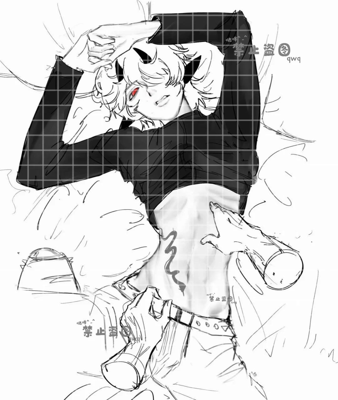 分享一张女神给我画的自家小情侣涩图