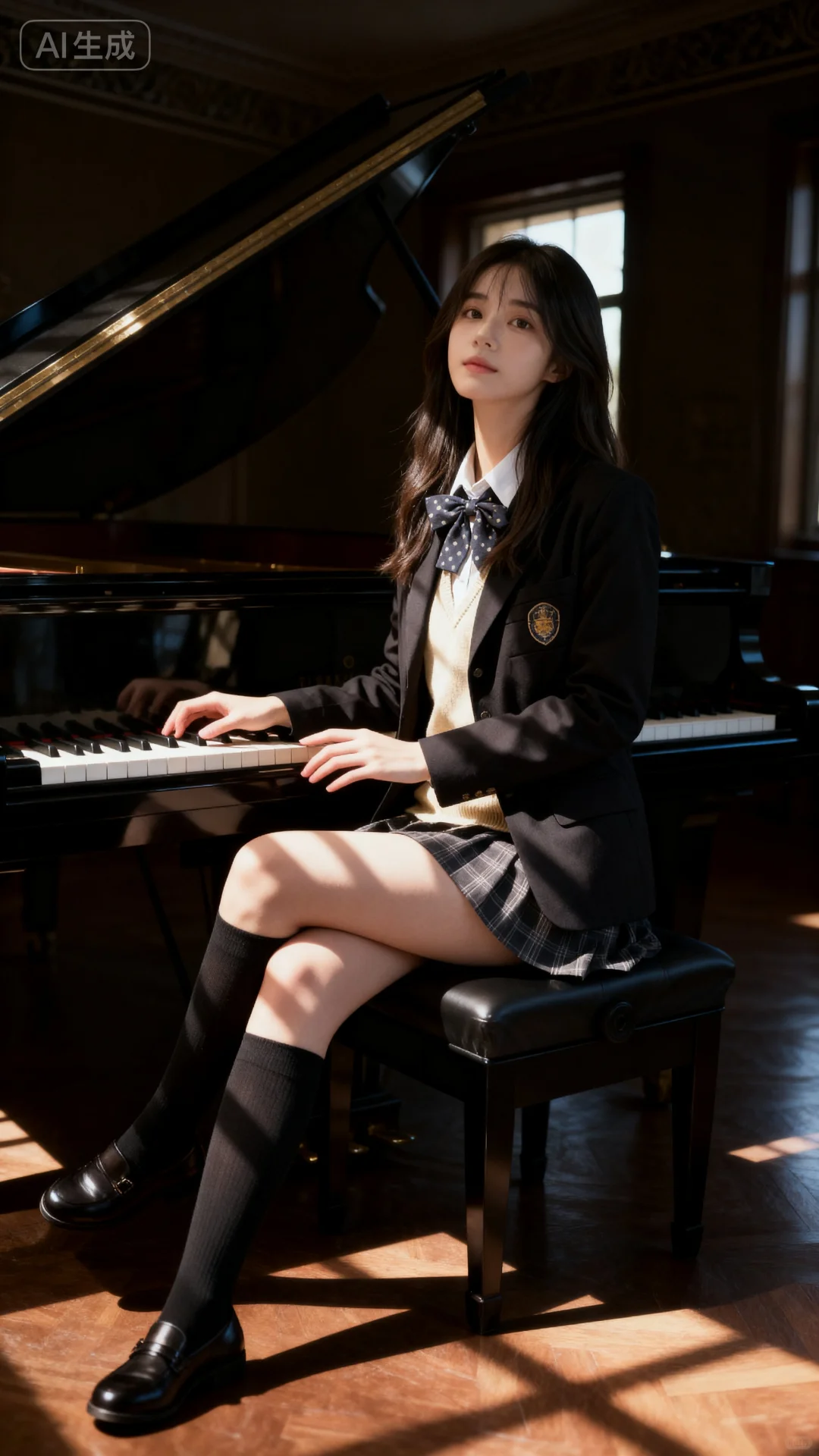 她真的很会拍！钢琴女孩🎹🎹🎹
