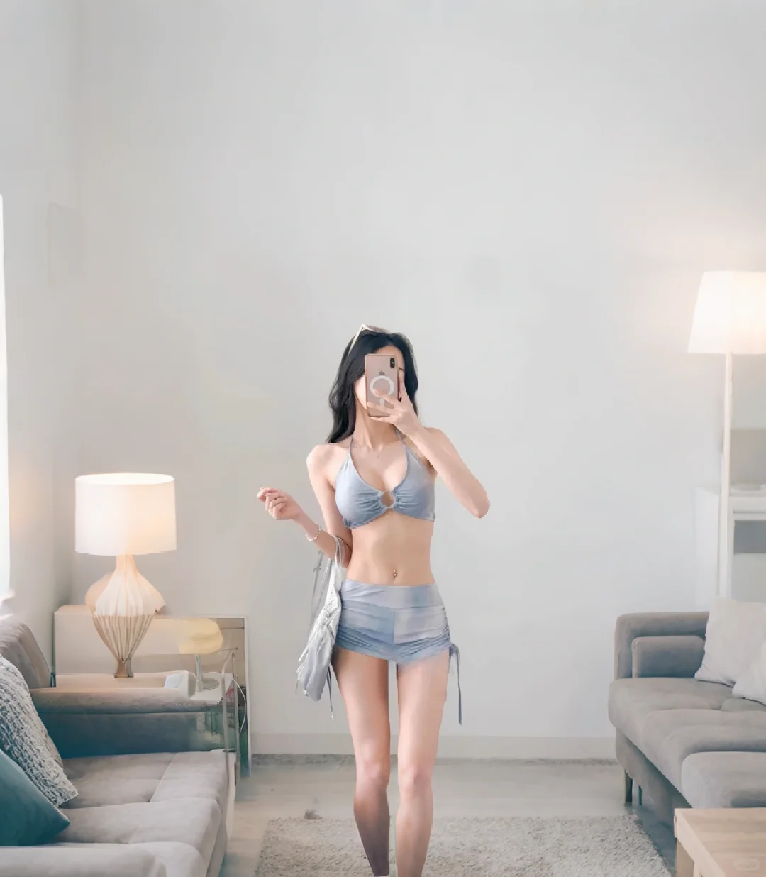 🏖海边度假🫧牛仔蓝泳衣比基尼三件套