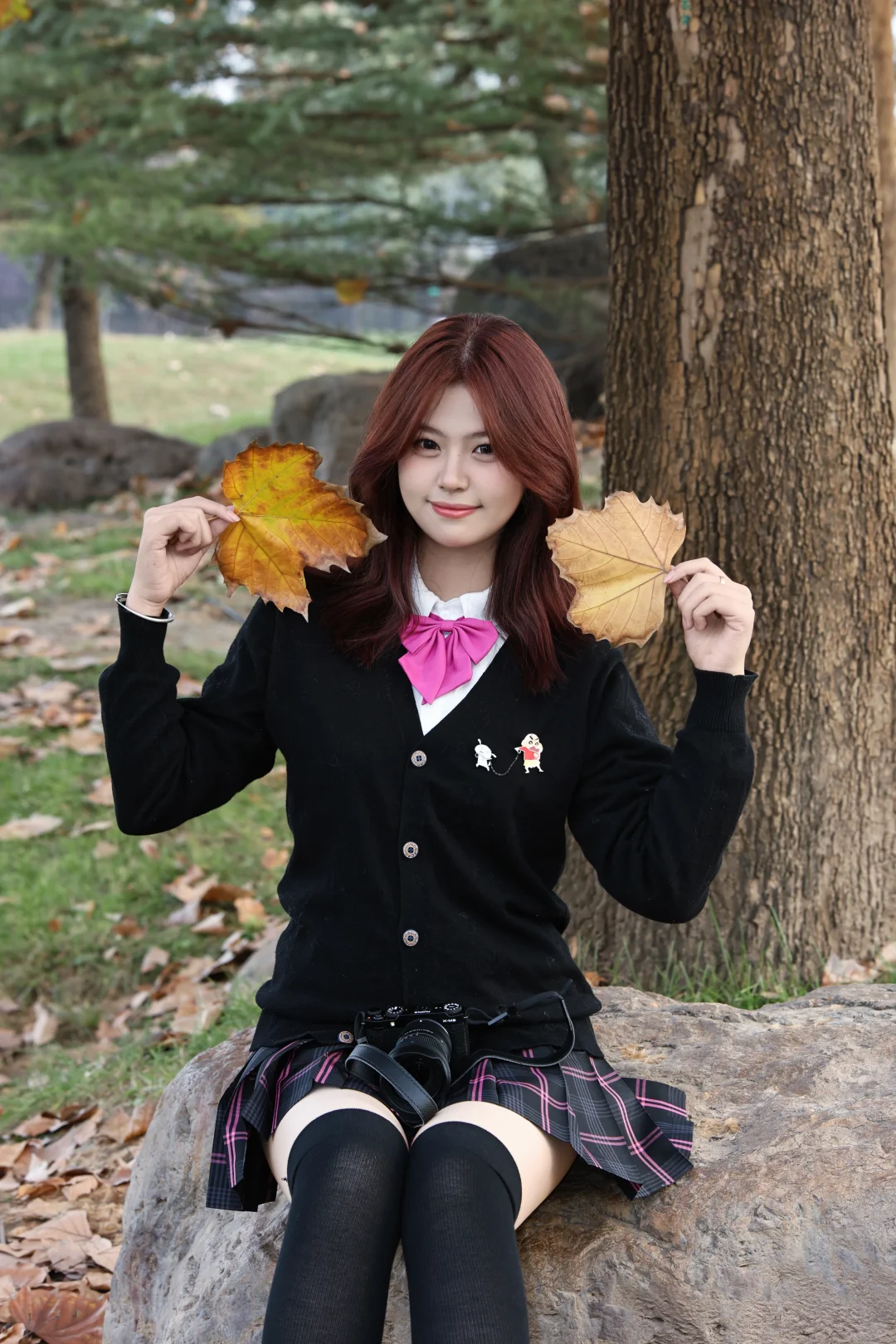 🍂JK制服 x 落叶 の绝美暴击