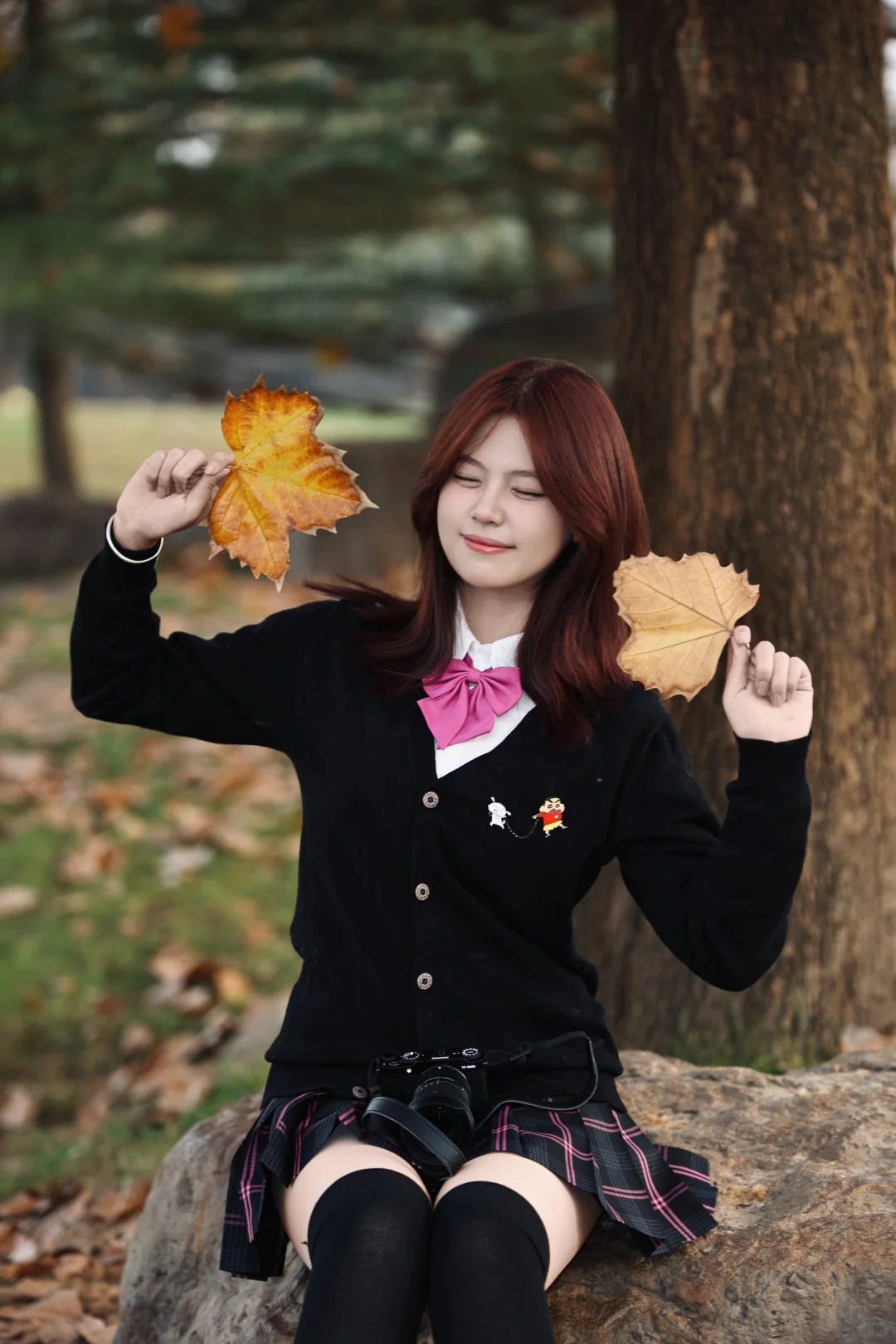 🍂JK制服 x 落叶 の绝美暴击