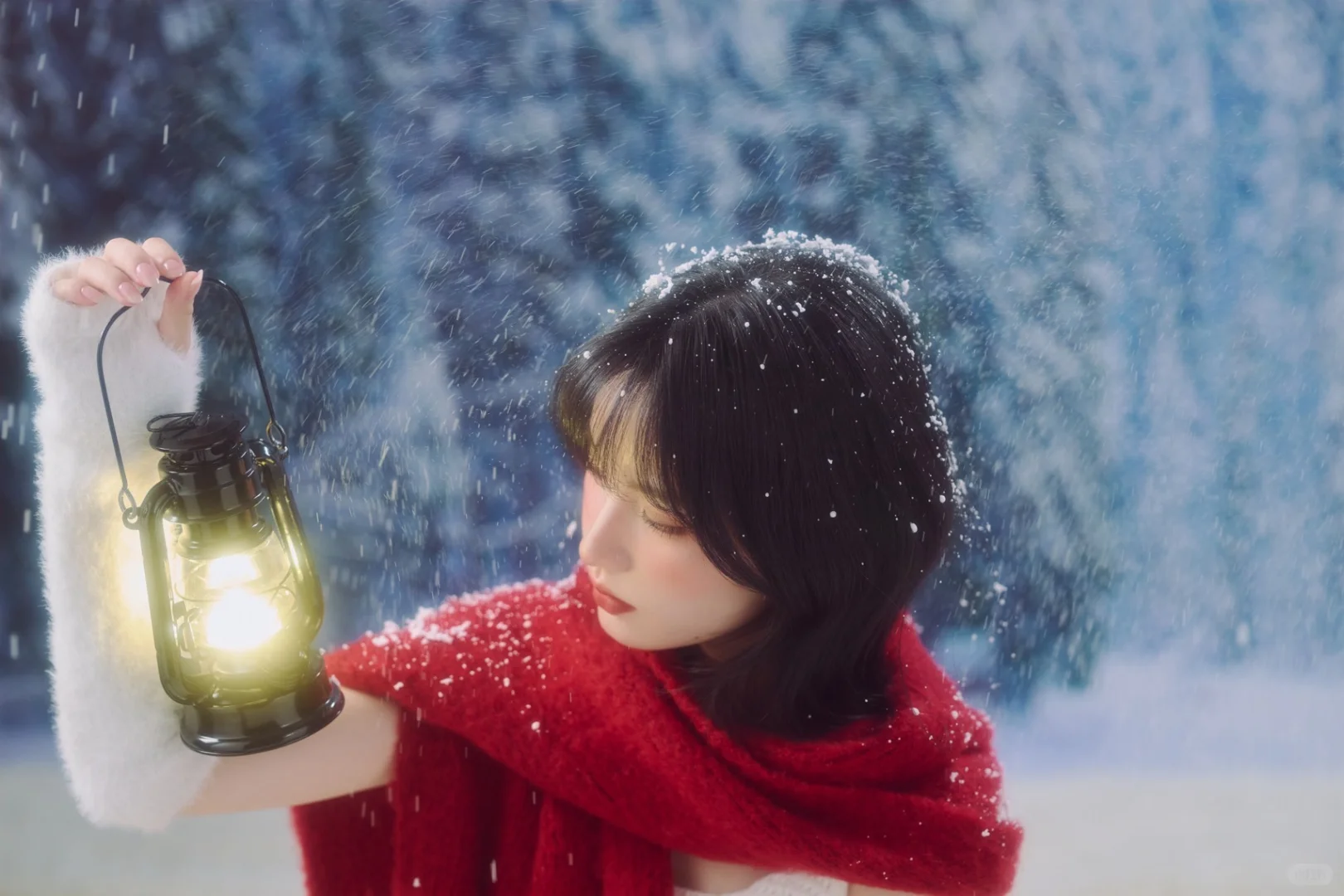 红白配色和雪景撞个满怀❄️氛围感直接拿捏住