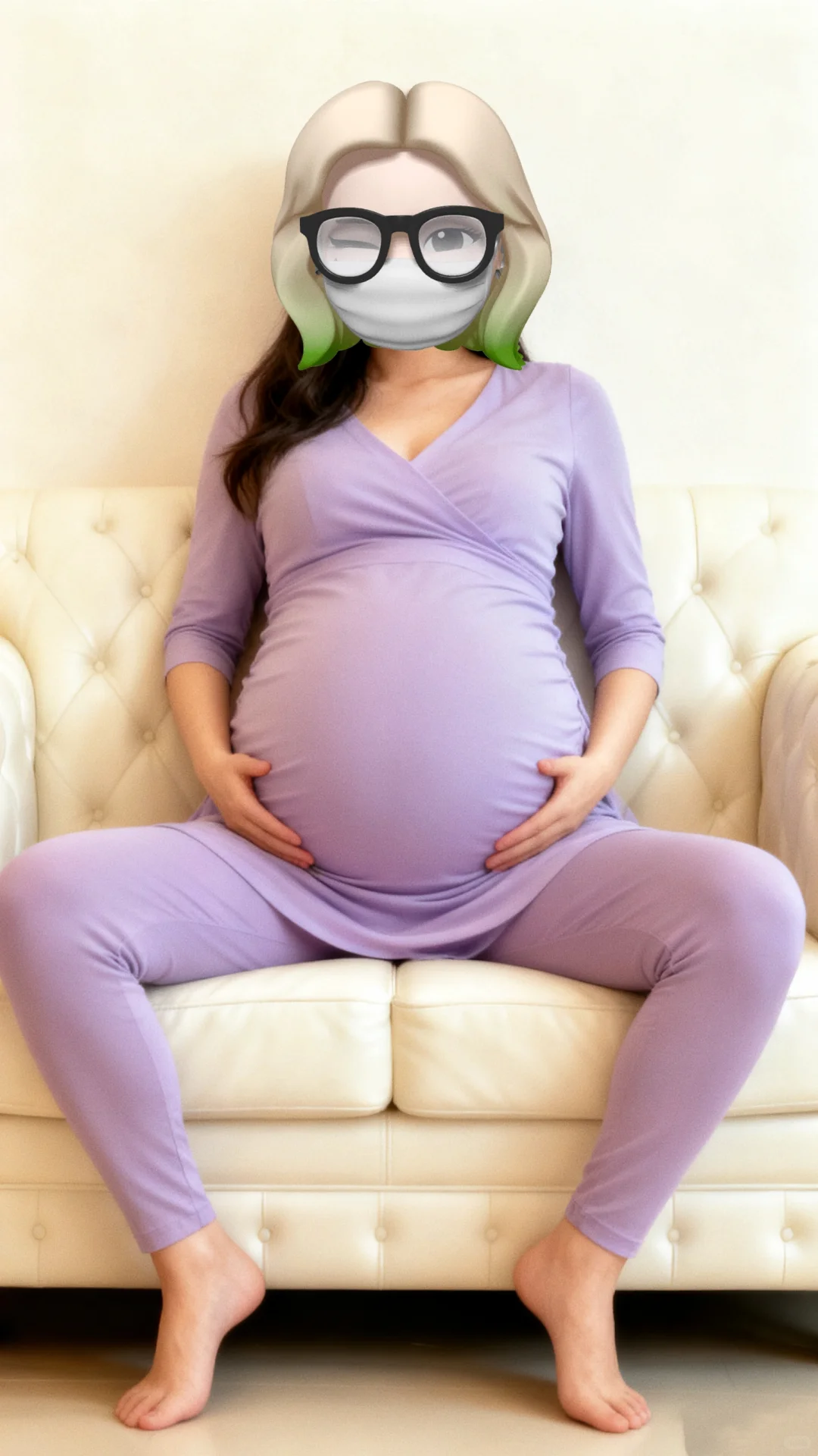 孕晚期的紫色瑜伽服选择