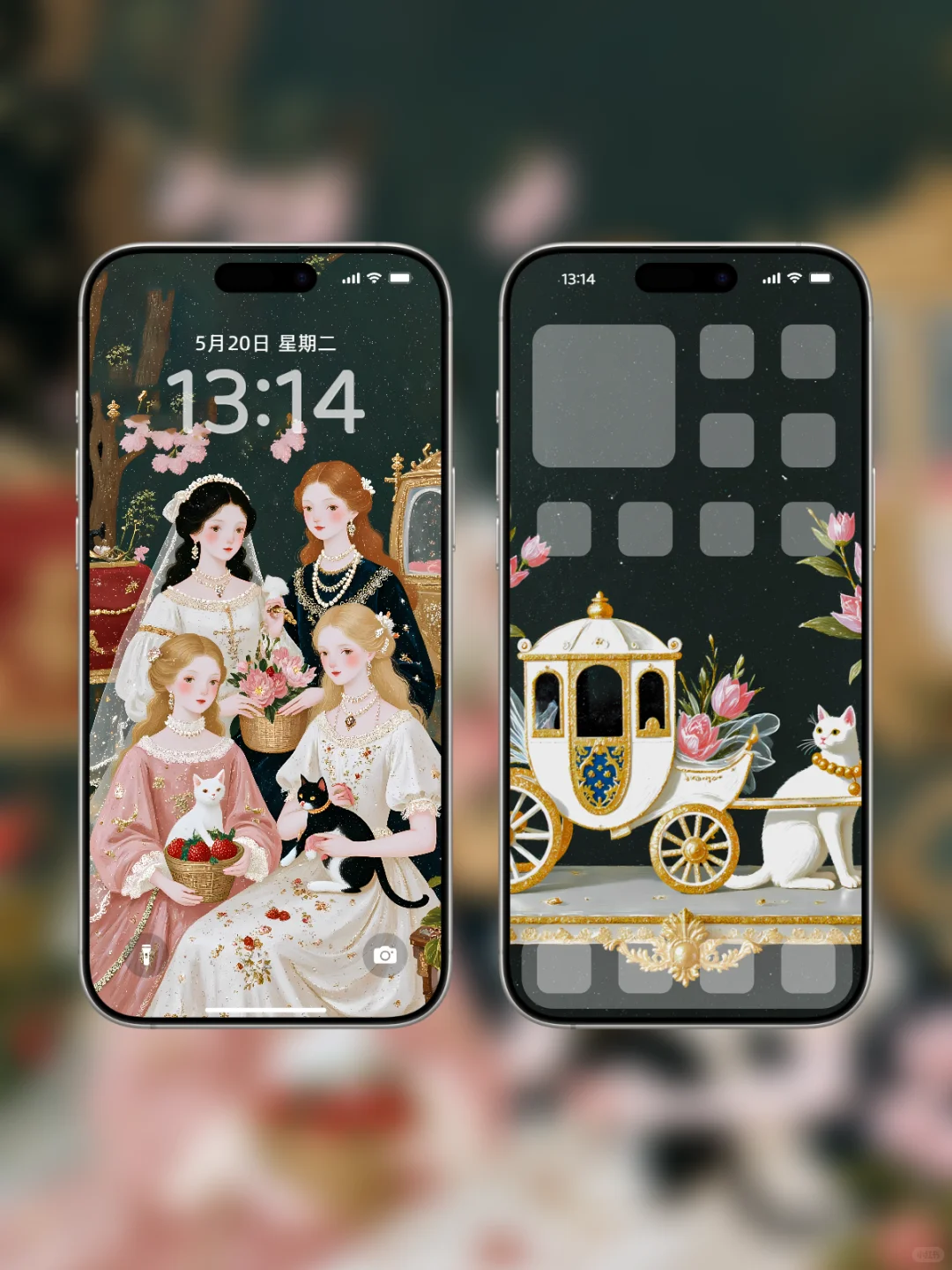 手机壁纸古早高清全屏高级|鎏金公主风|B57