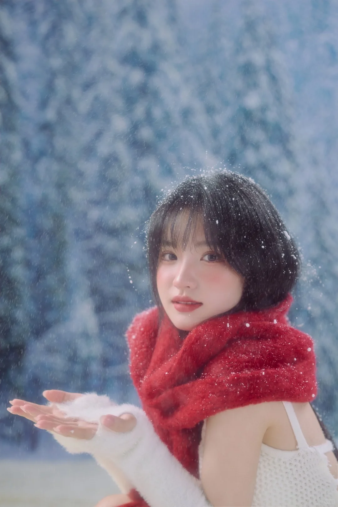 红白配色和雪景撞个满怀❄️氛围感直接拿捏住