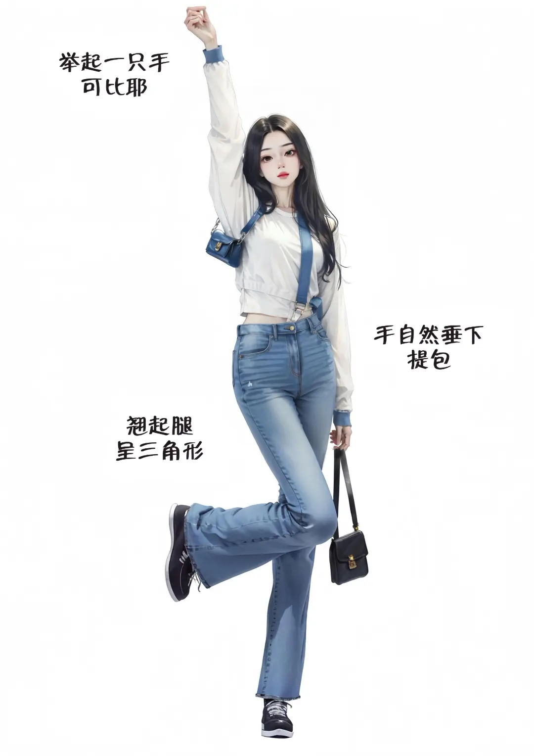 存一组辣妹风拍照姿势，超级显腿长！