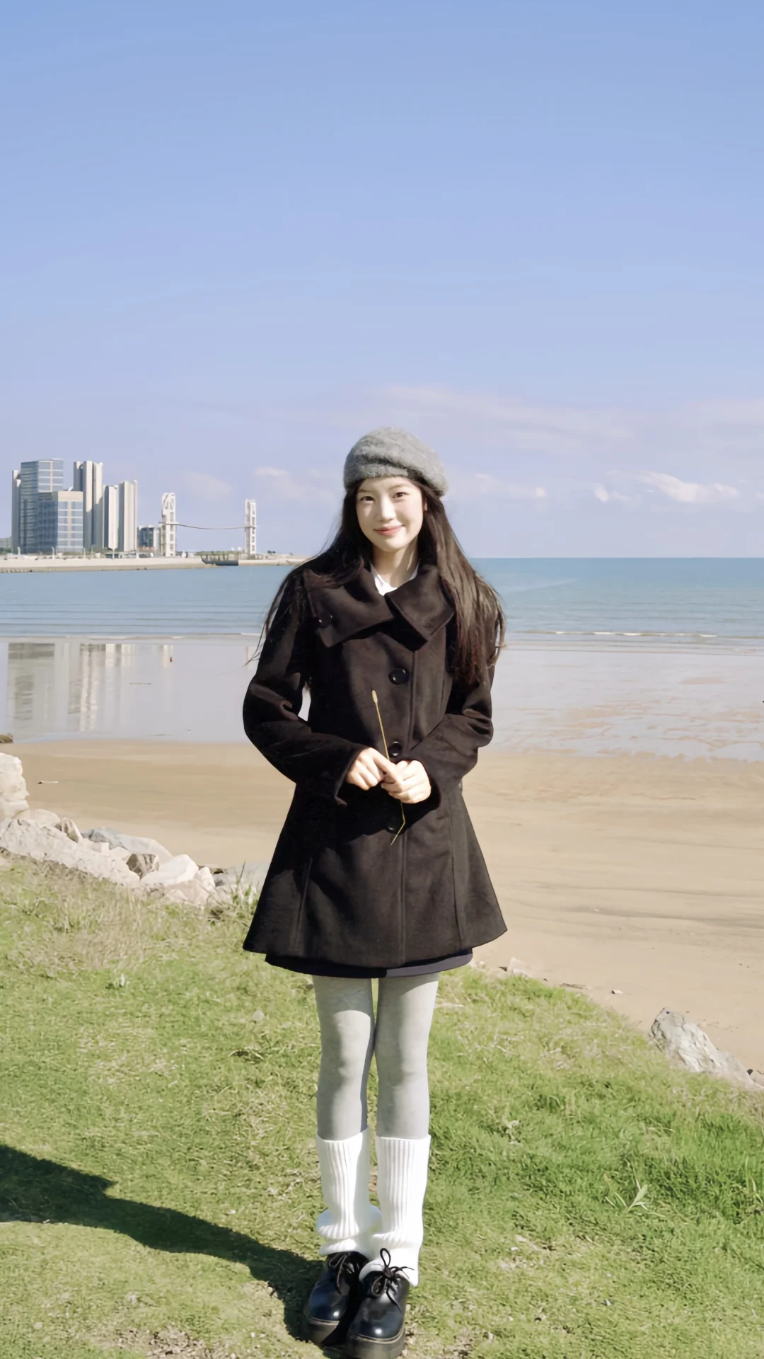 黑色大衣-秋冬海边🌊氛围感的神～