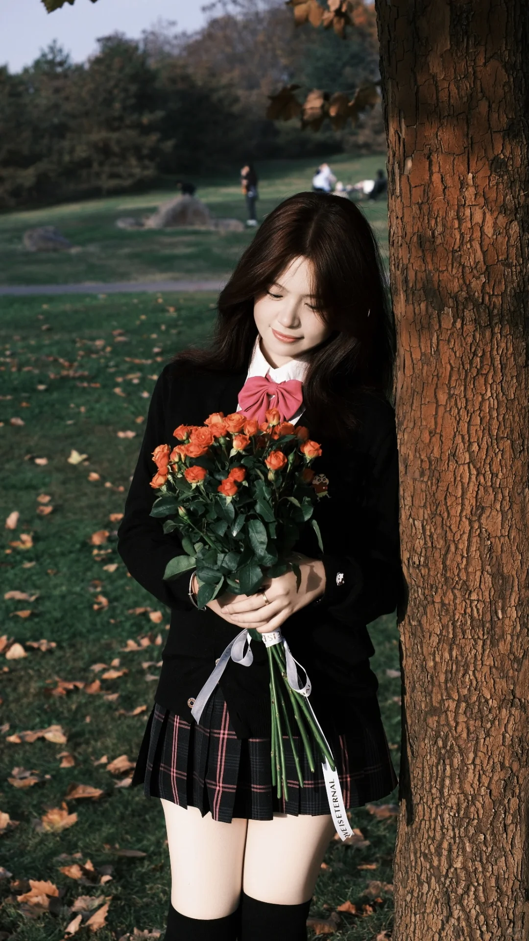 🍂JK制服 x 落叶 の绝美暴击