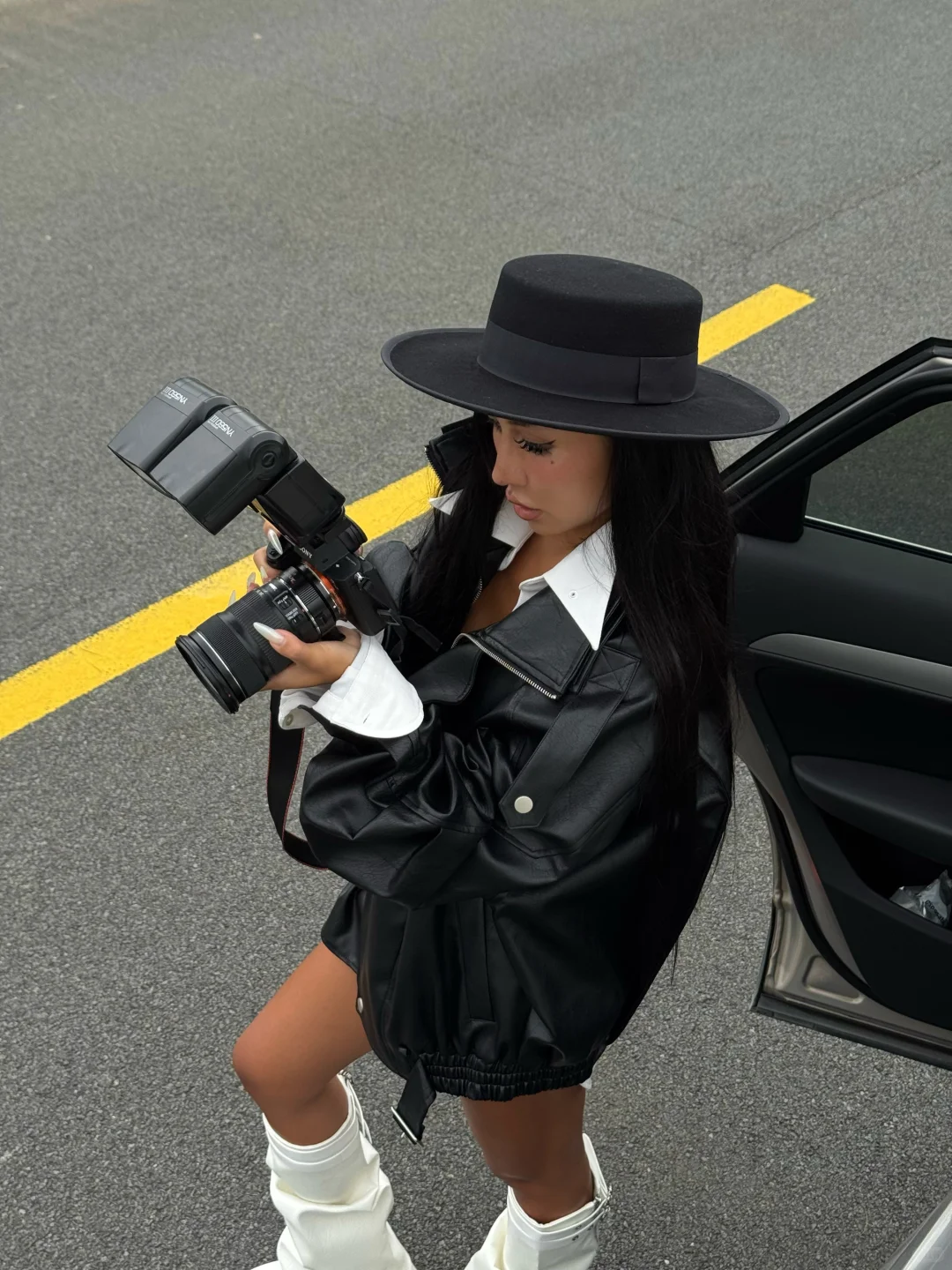 霸气十足 🖤 黑皮美式辣妹OOTD