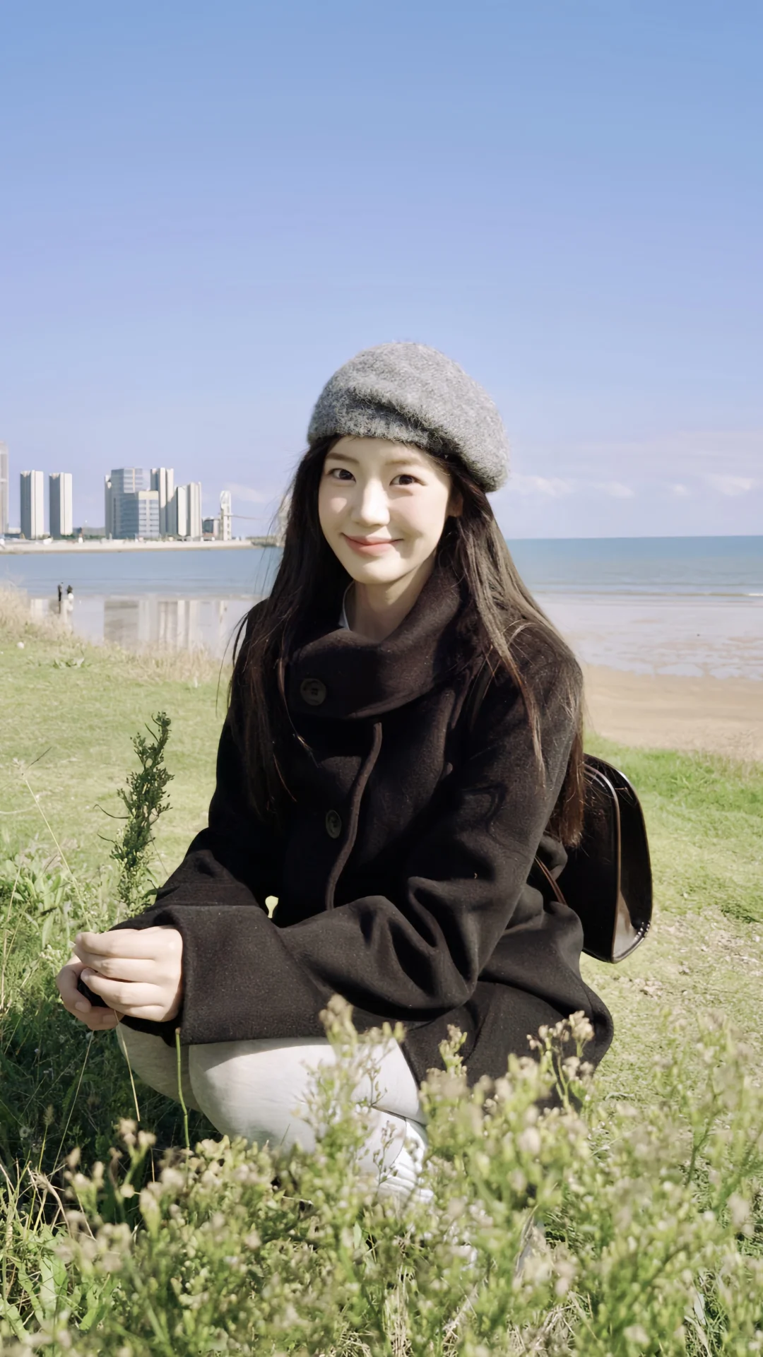 黑色大衣-秋冬海边🌊氛围感的神～