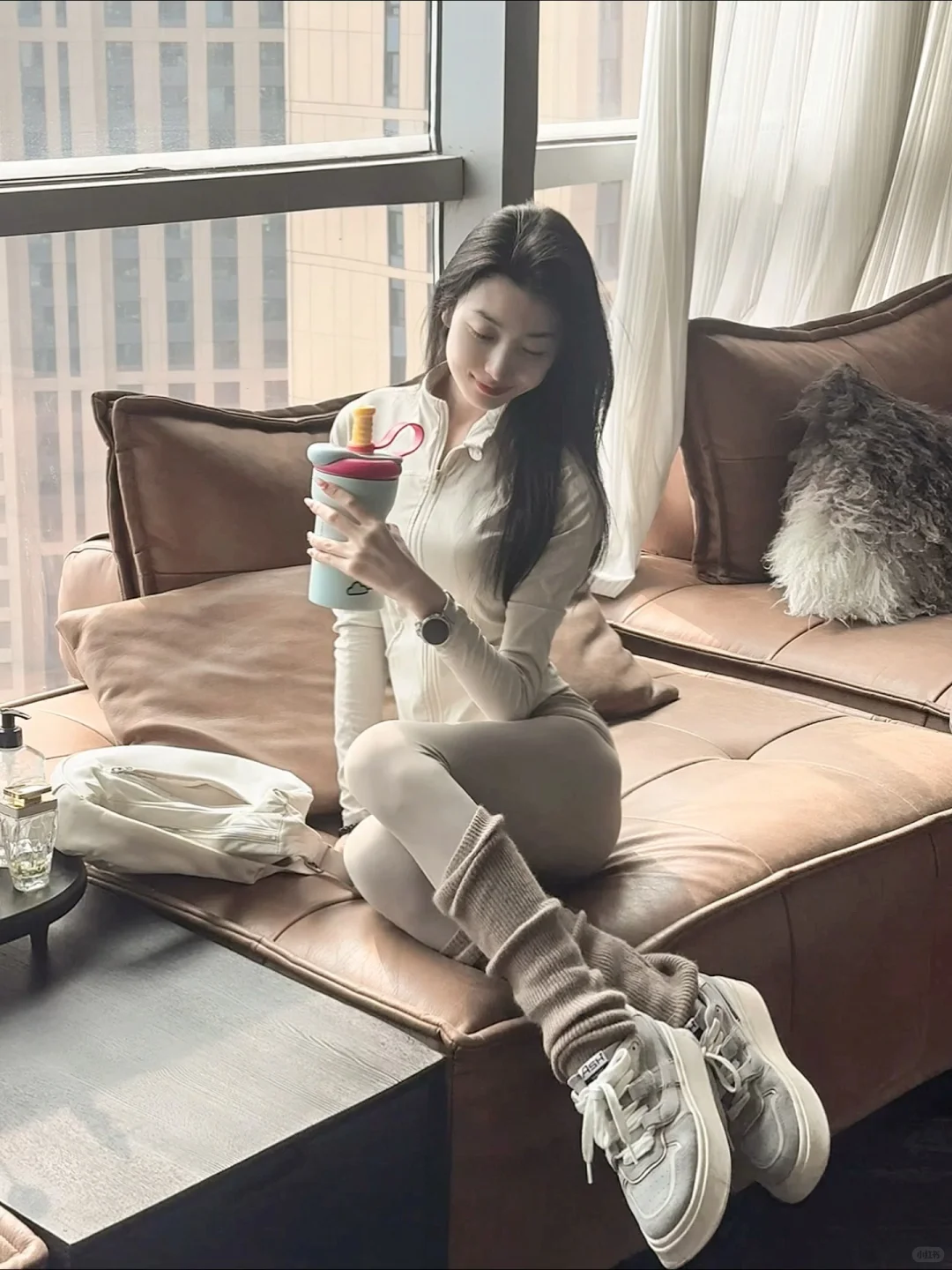 Pilates穿搭～板栗🌰色瑜伽袜很适合秋天🍂