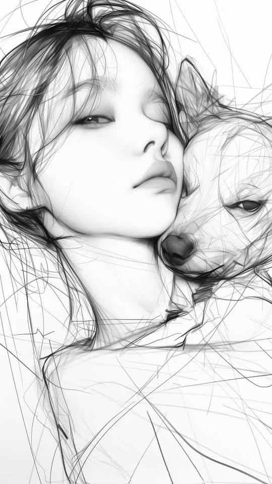 𝑾𝒆𝑪𝒉𝒂𝒕 |黑白线条人物