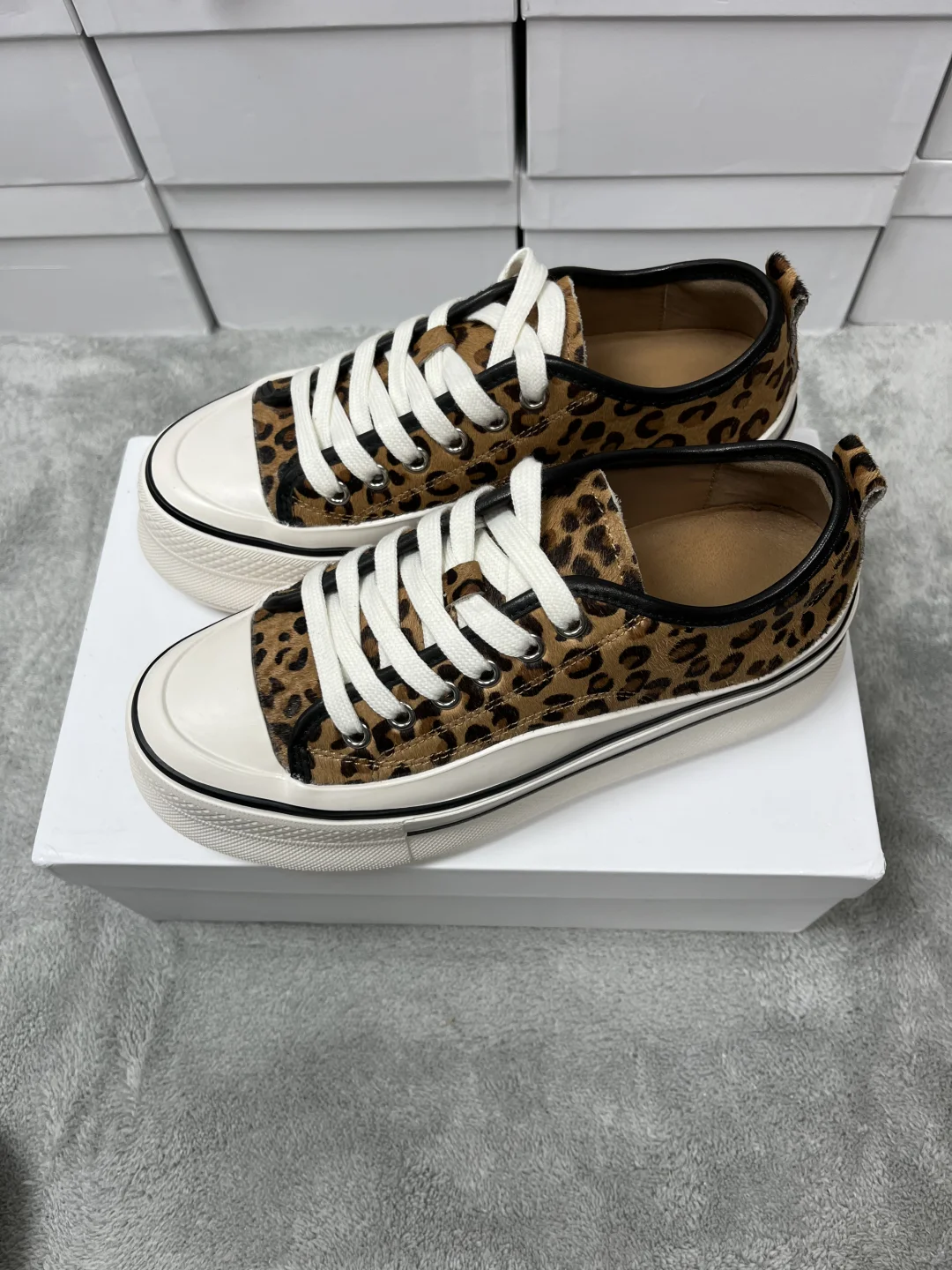 孤品捡漏清仓～豹纹厚底鞋女36一双