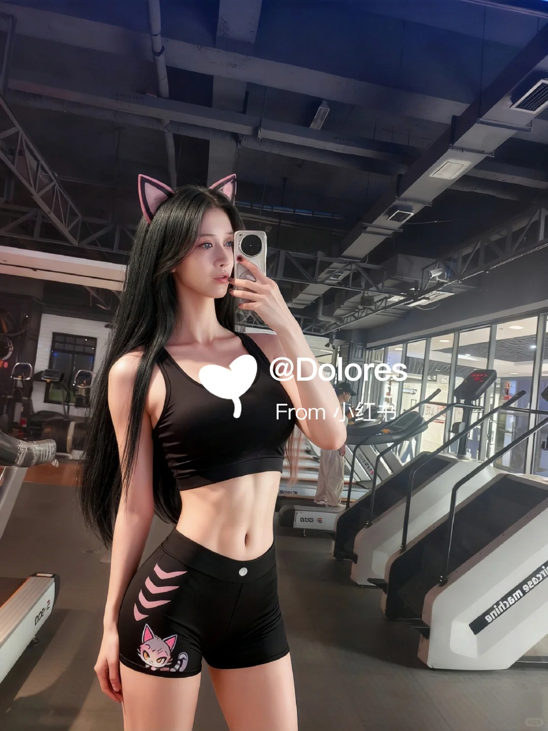 175cm阿珂暗夜猫娘撸铁