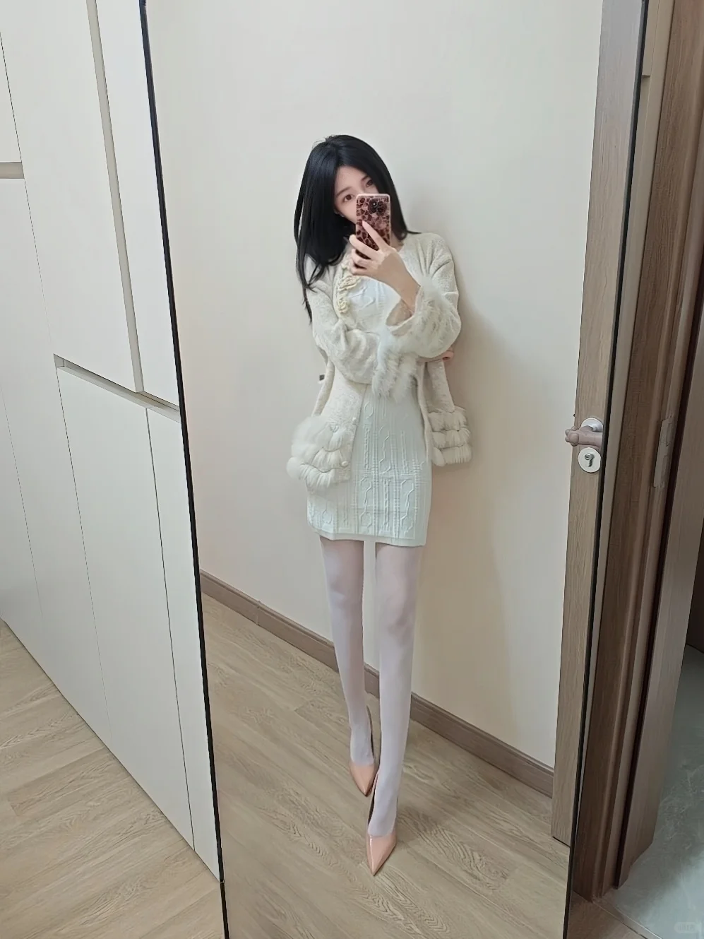 165 95 | 浅浅的来个白色针织套装～