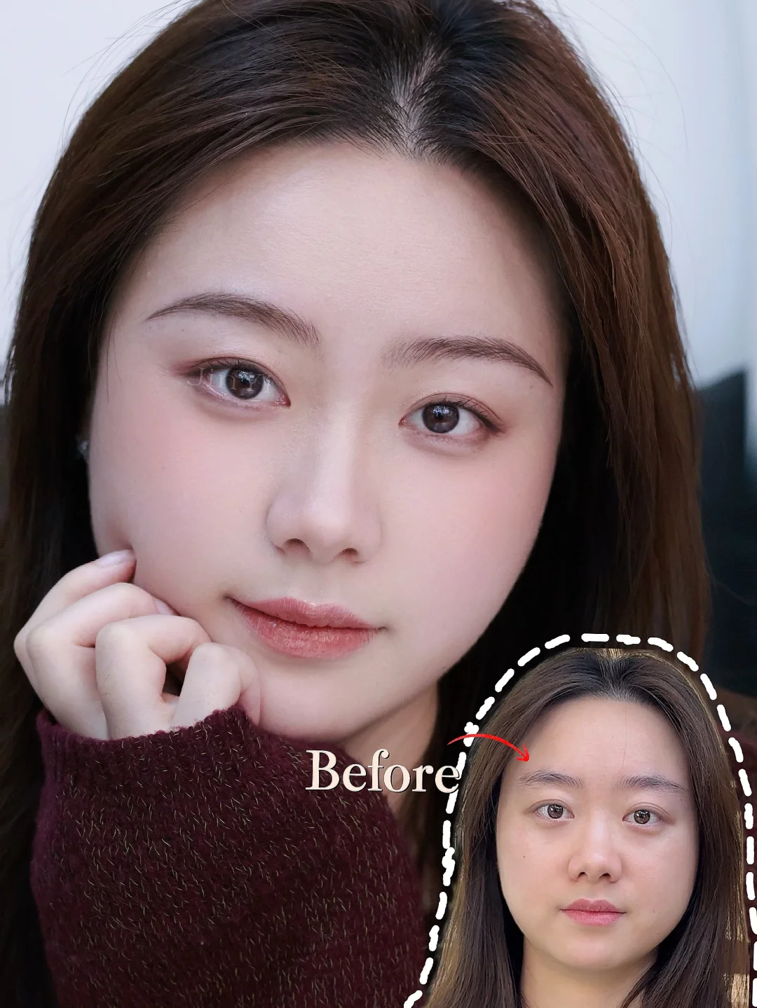 圆脸女生变美第一步就是从眉毛开始🥰