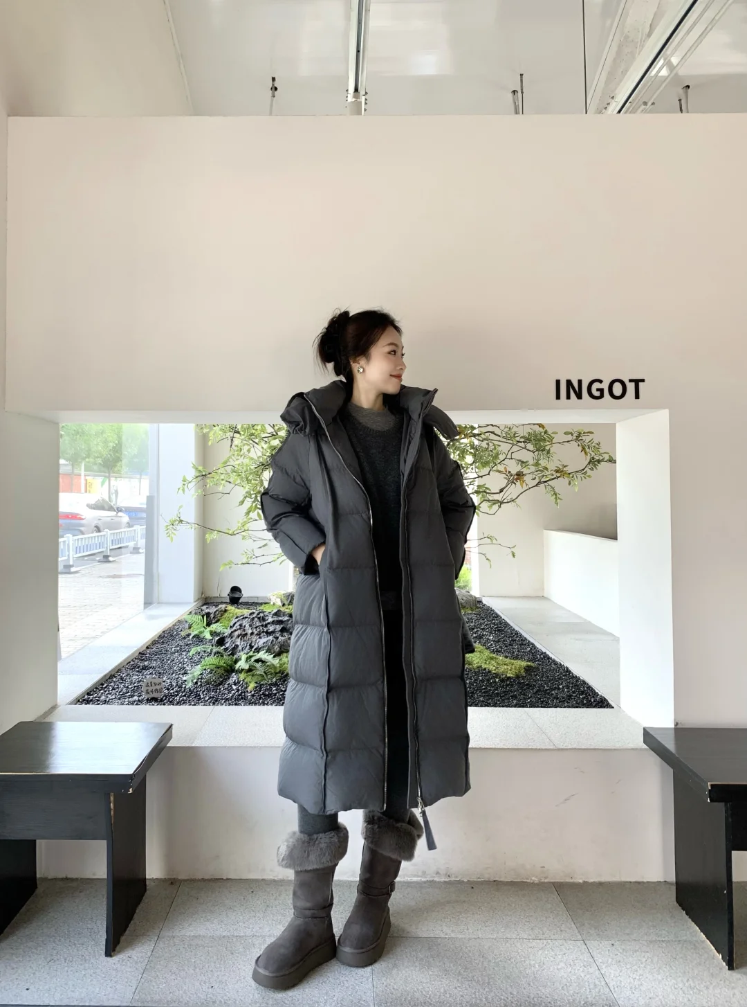 173/120秋冬大被子棉服🐘保暖不露腿ootd～🍂