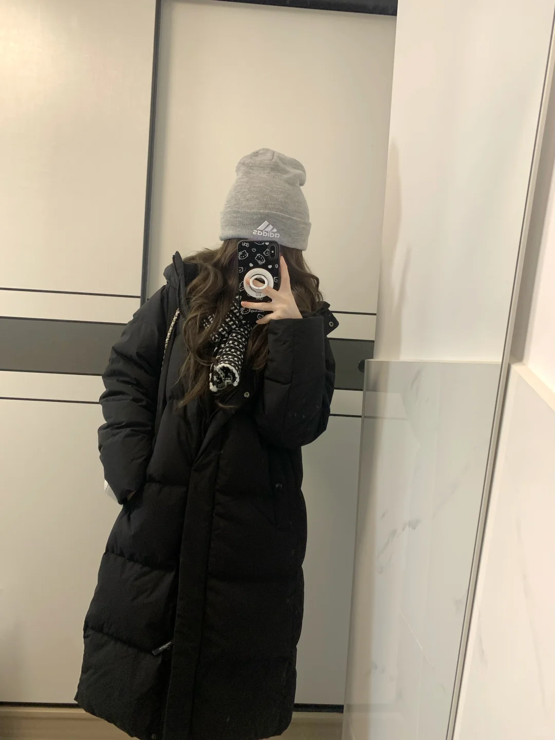 黑色长款羽绒服好好穿！！！！！