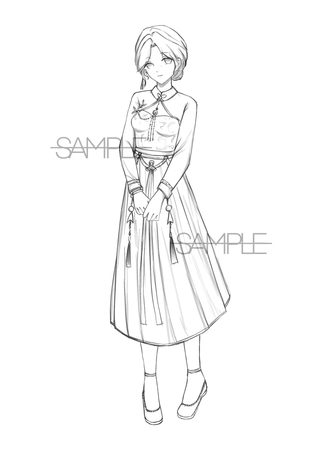 暑假肝的一些线稿立绘合集