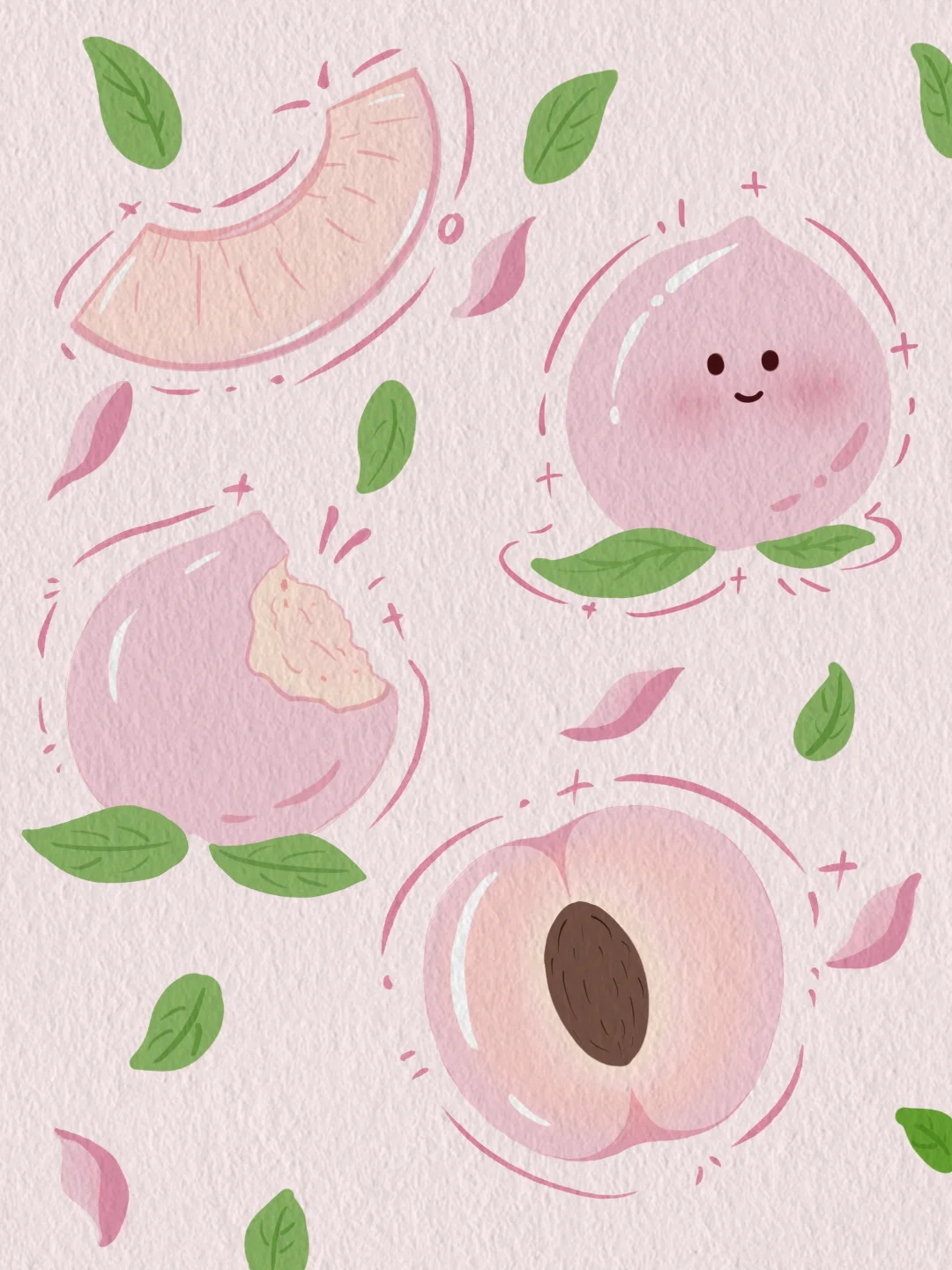 平板绘画 桃子壁纸