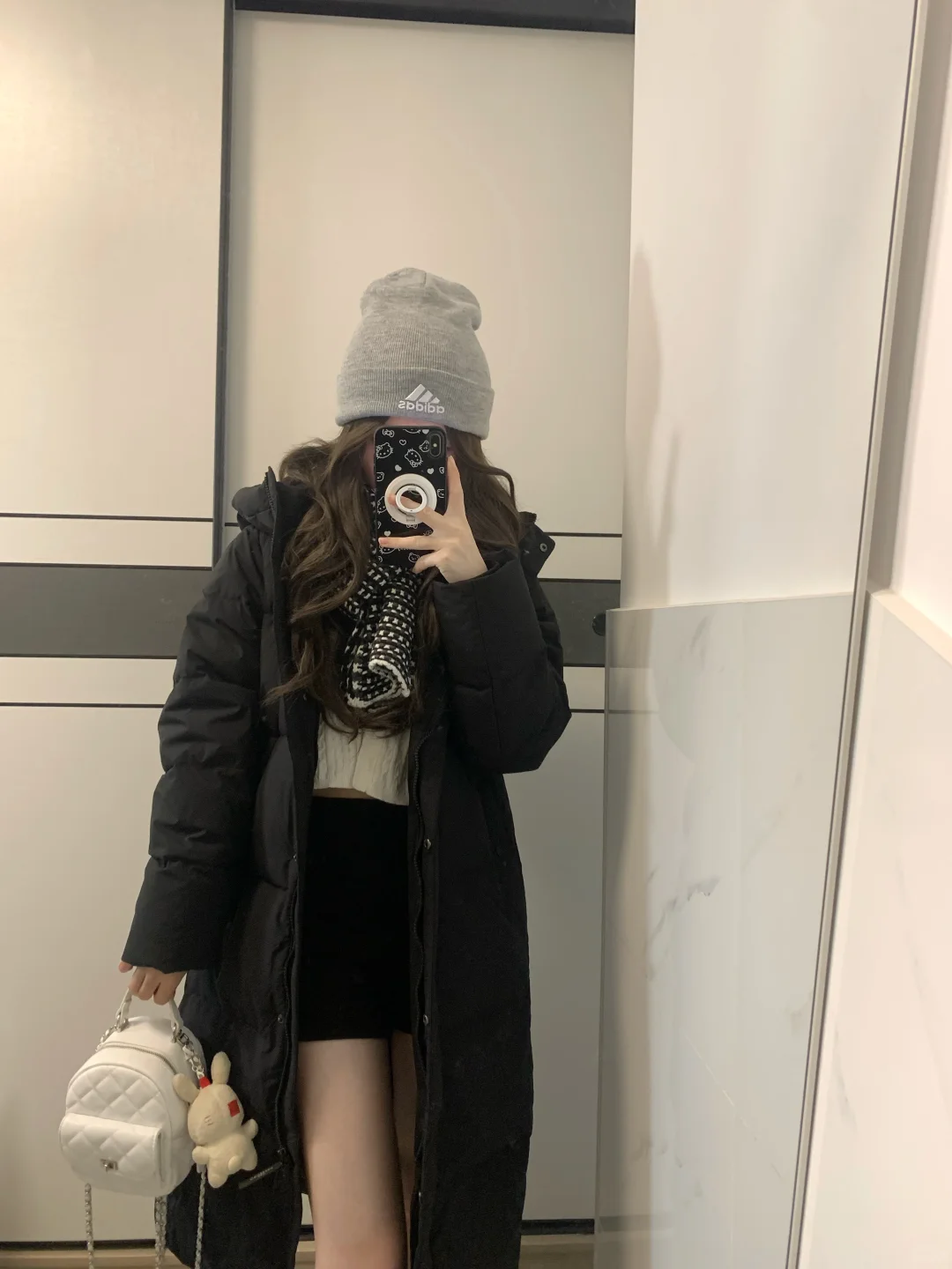 黑色长款羽绒服好好穿！！！！！