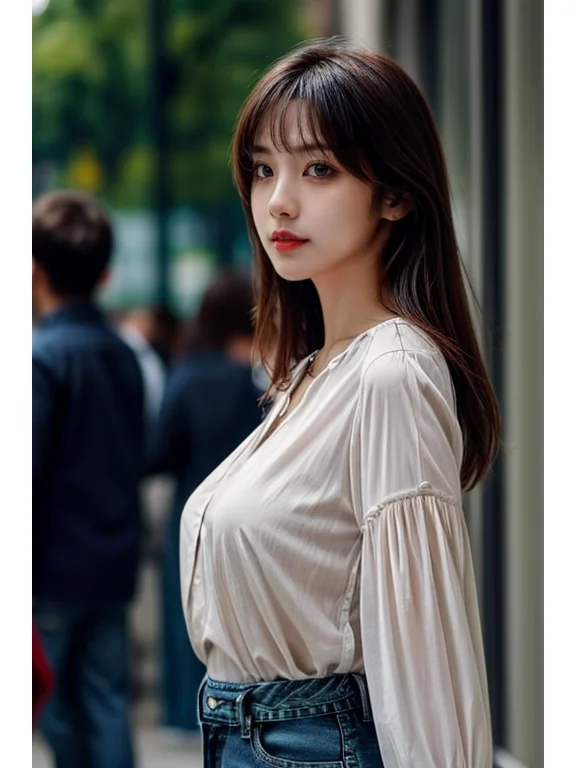 AI绘画 朋友问秋天了女生怎么在公园拍照