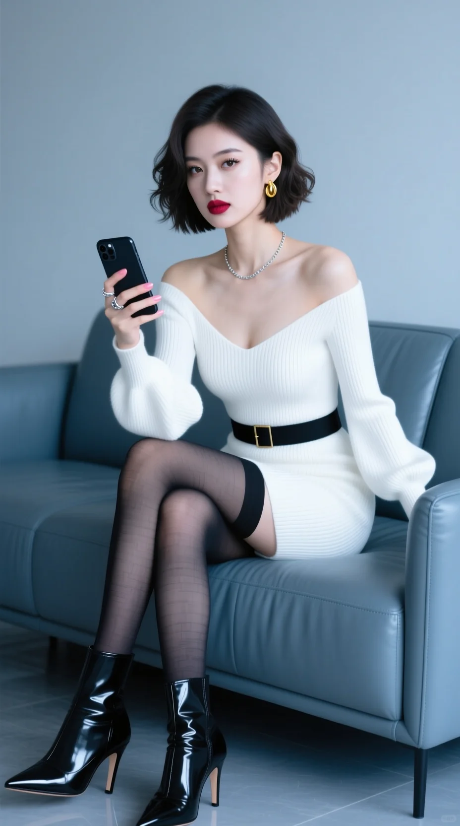 哇哦！白色短发好酷！👑