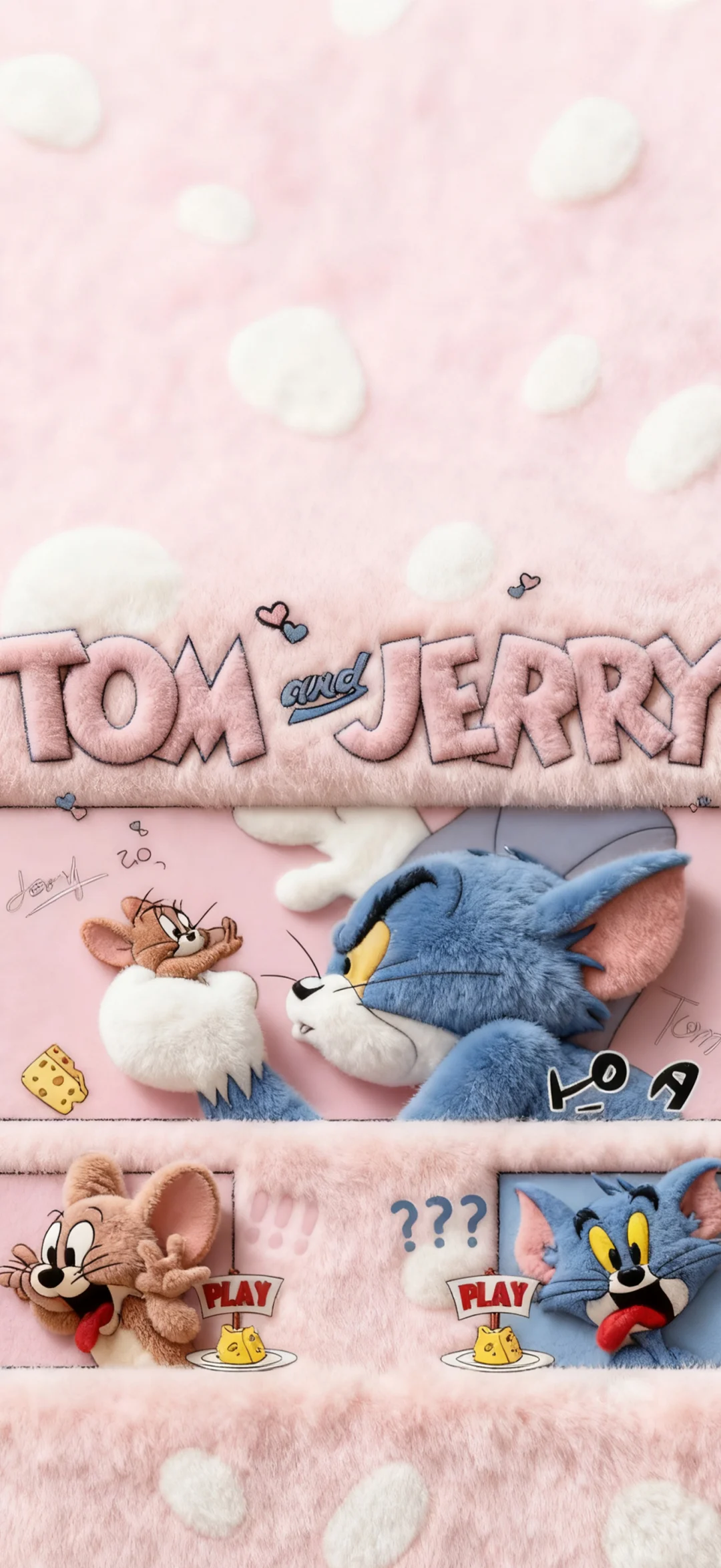 猫和老鼠文字毛绒绒壁纸～