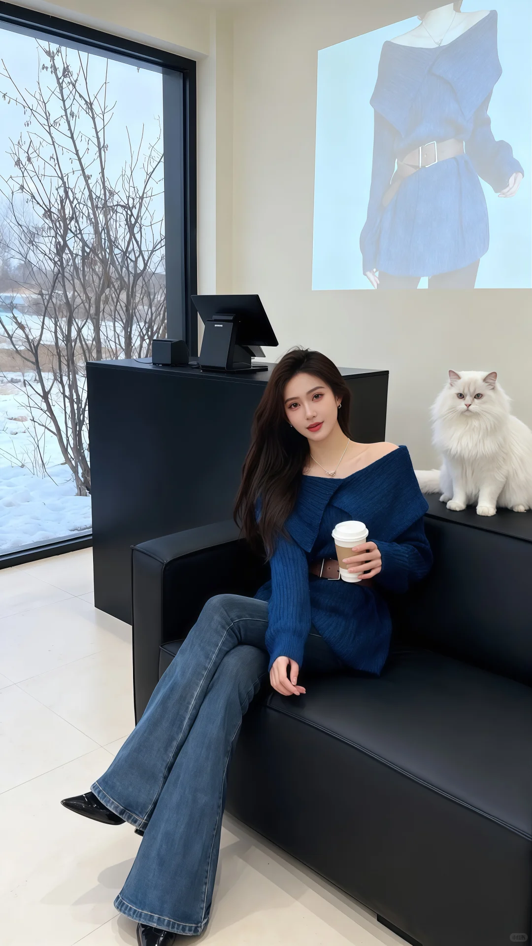 韩系大女主气质慵懒毛衣穿搭__