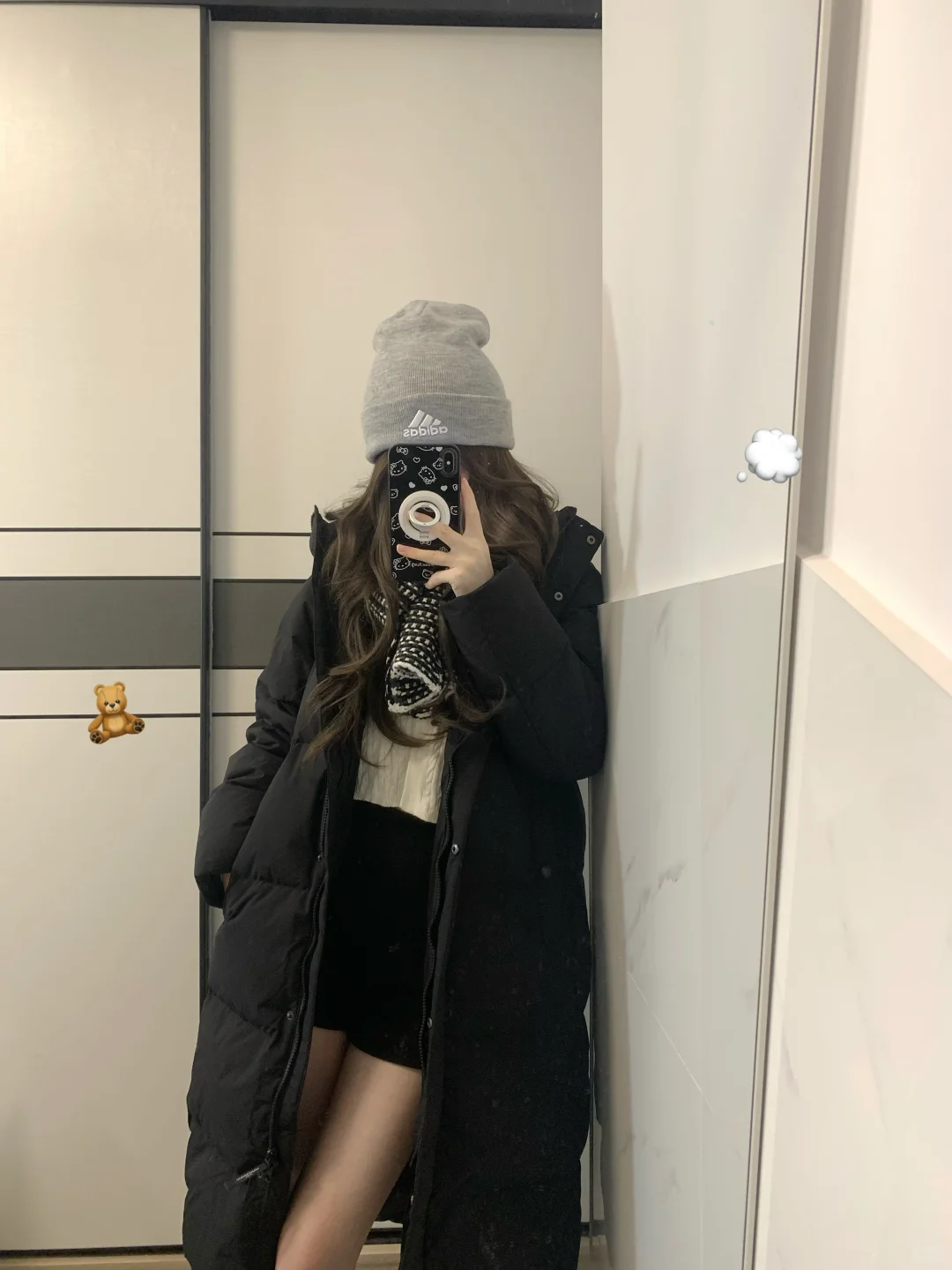 黑色长款羽绒服好好穿！！！！！