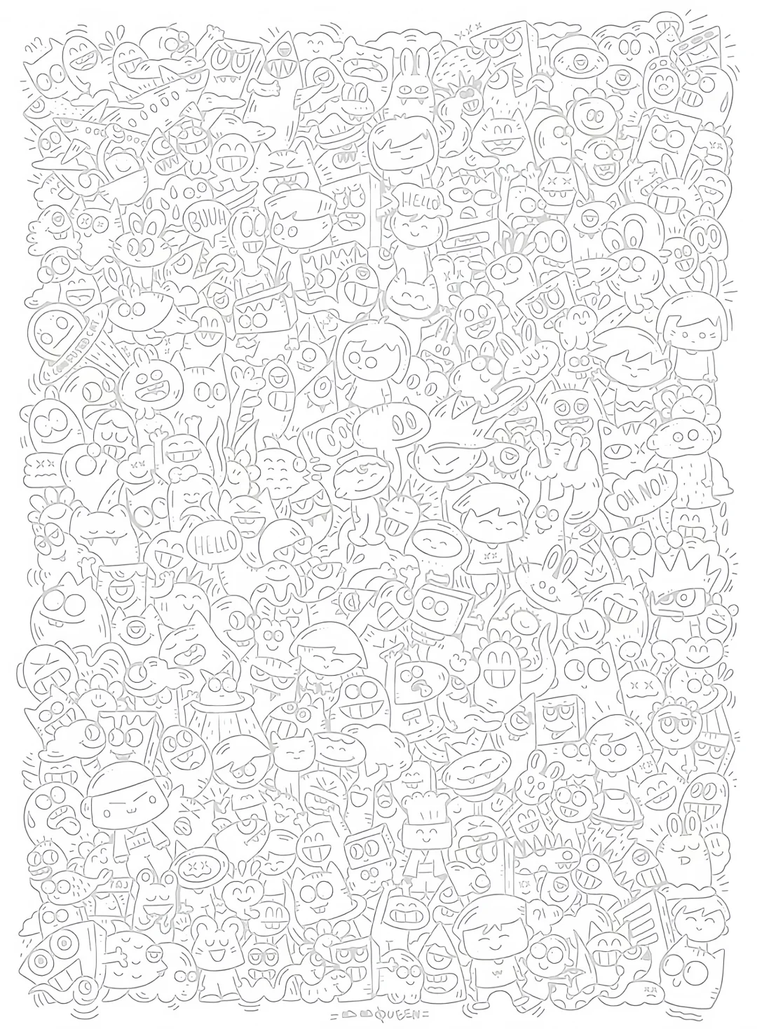 摸鱼 | 描线线稿