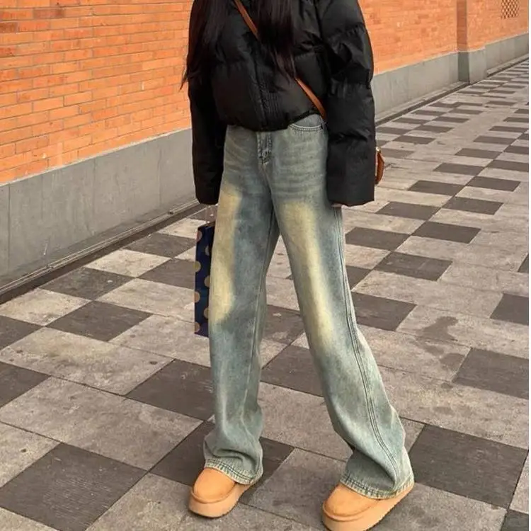 👖复古蓝做旧，显瘦不挑人