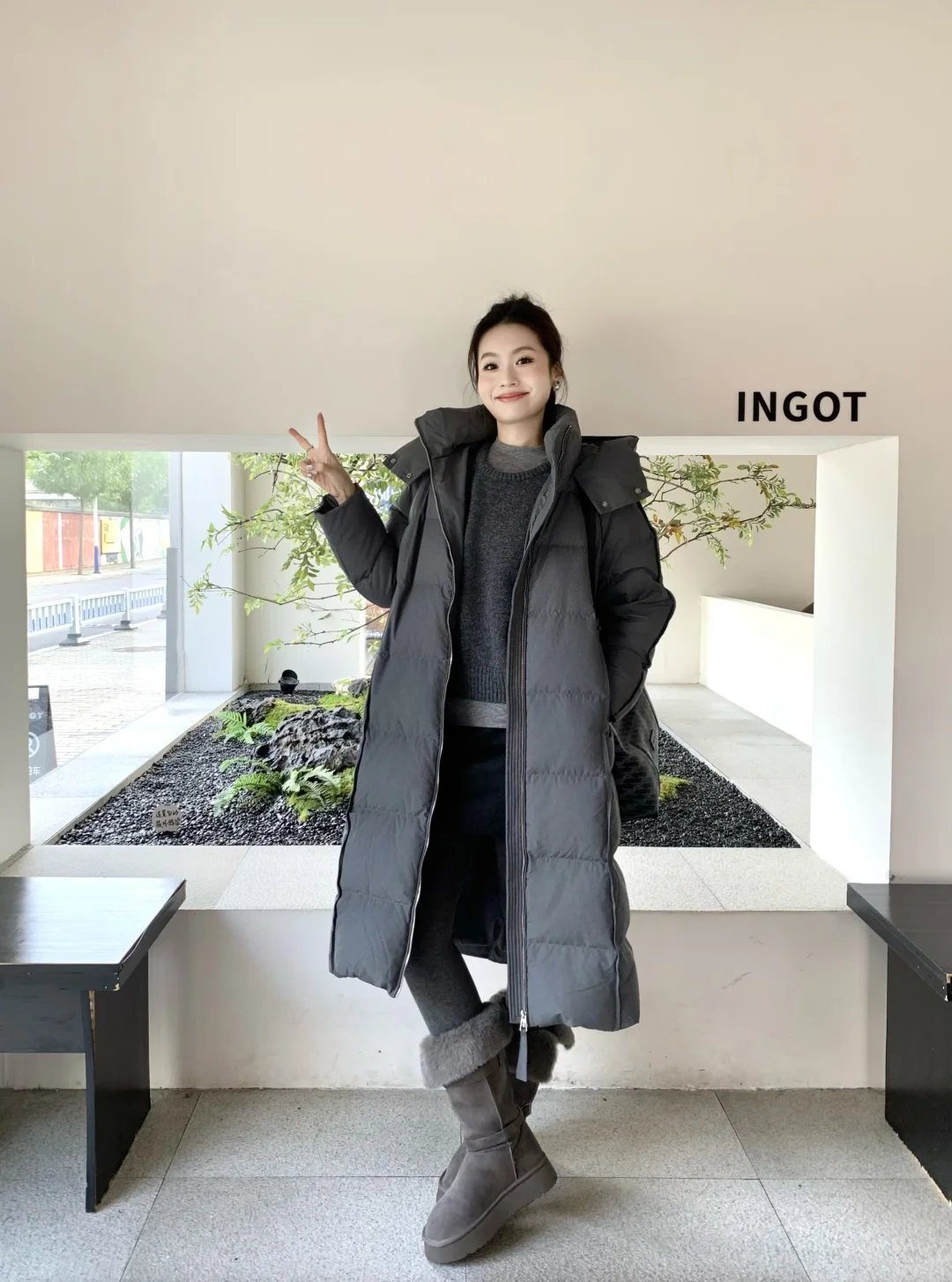 173/120秋冬大被子棉服🐘保暖不露腿ootd～🍂