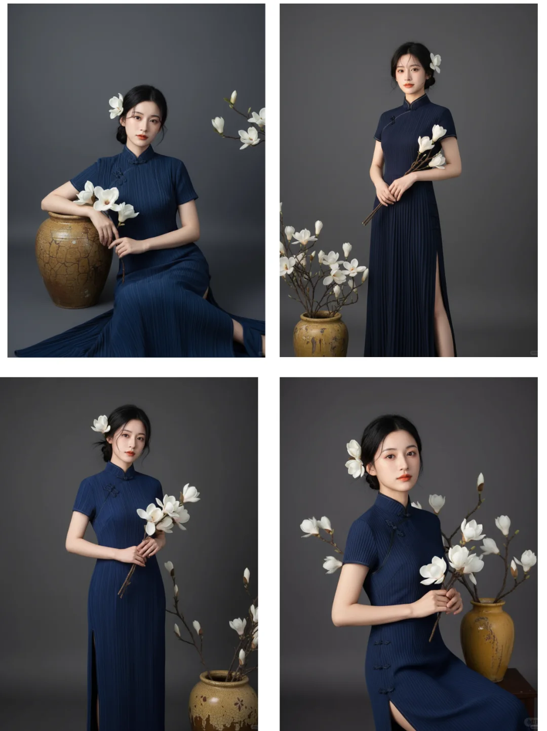 AI生成清冷雅致旗袍写真！专属于东方的韵味