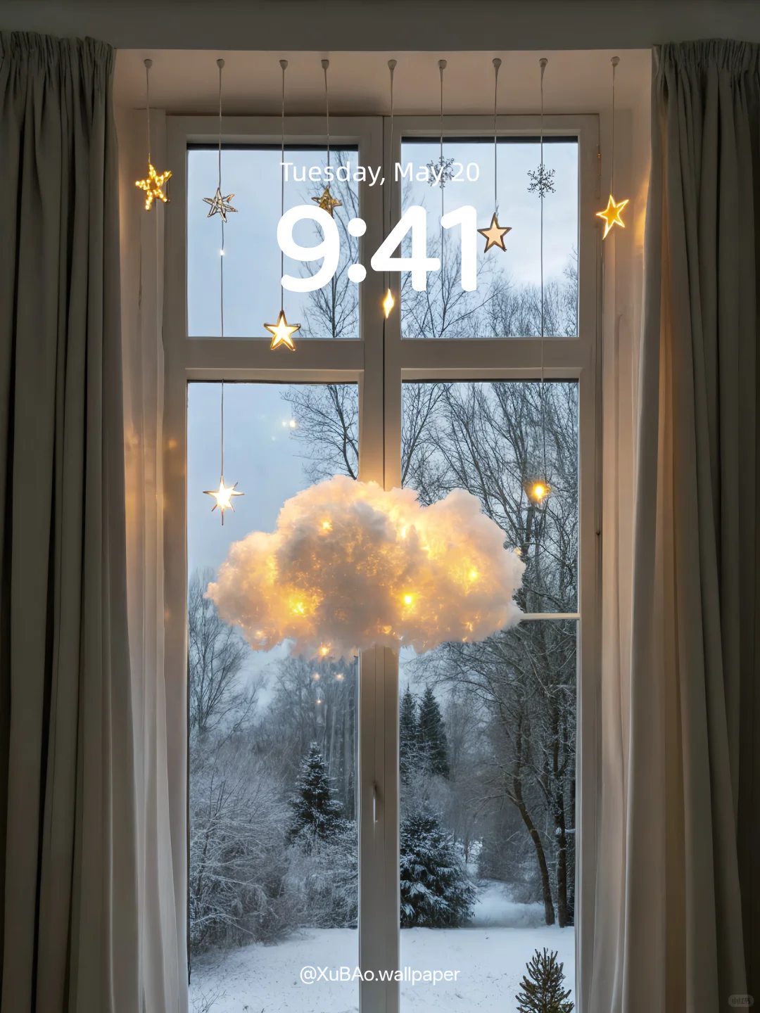 B2510 | 4k壁纸 | 云灯窗边雪