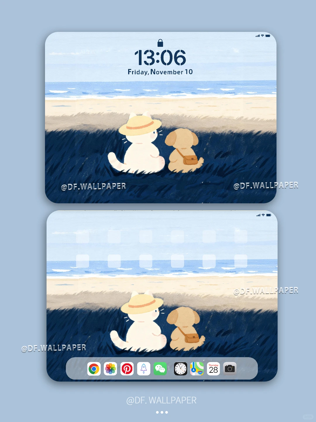 ipad壁纸｜可爱小猫与小狗｜INS风卡通壁纸