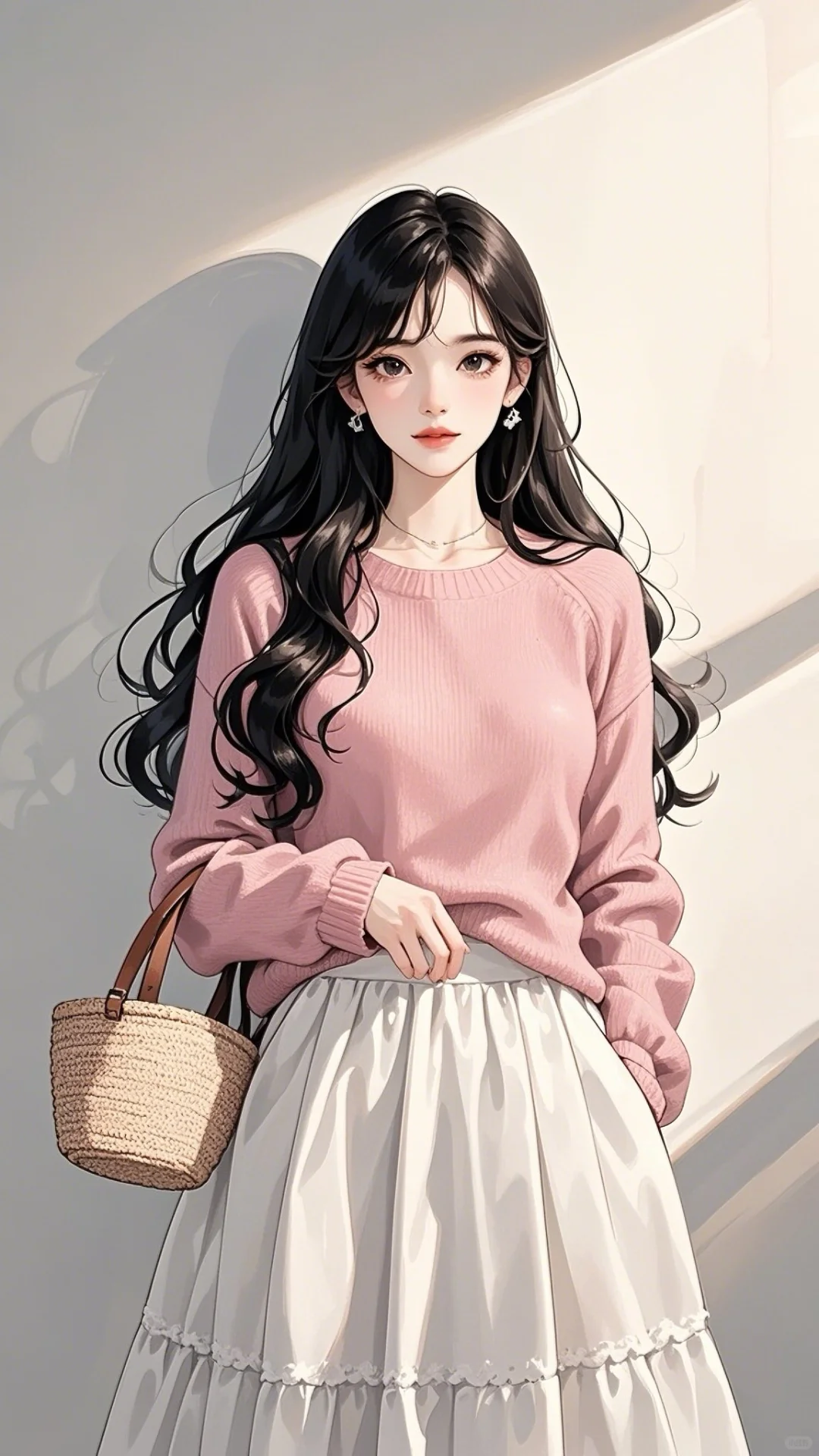 粉色毛衣，温柔的你