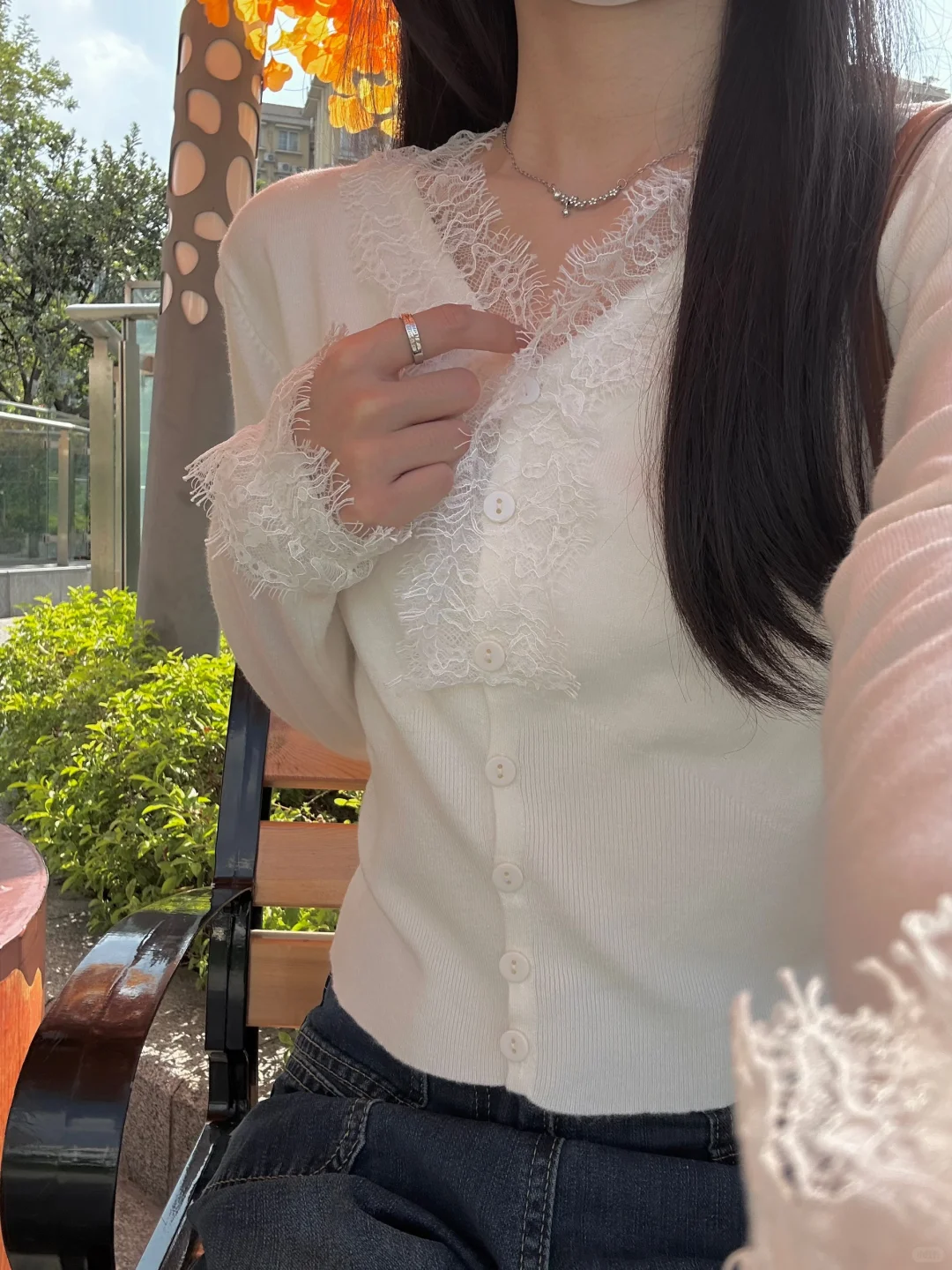 🙈穿上这件蕾丝毛衣🦢感觉自己像白天鹅