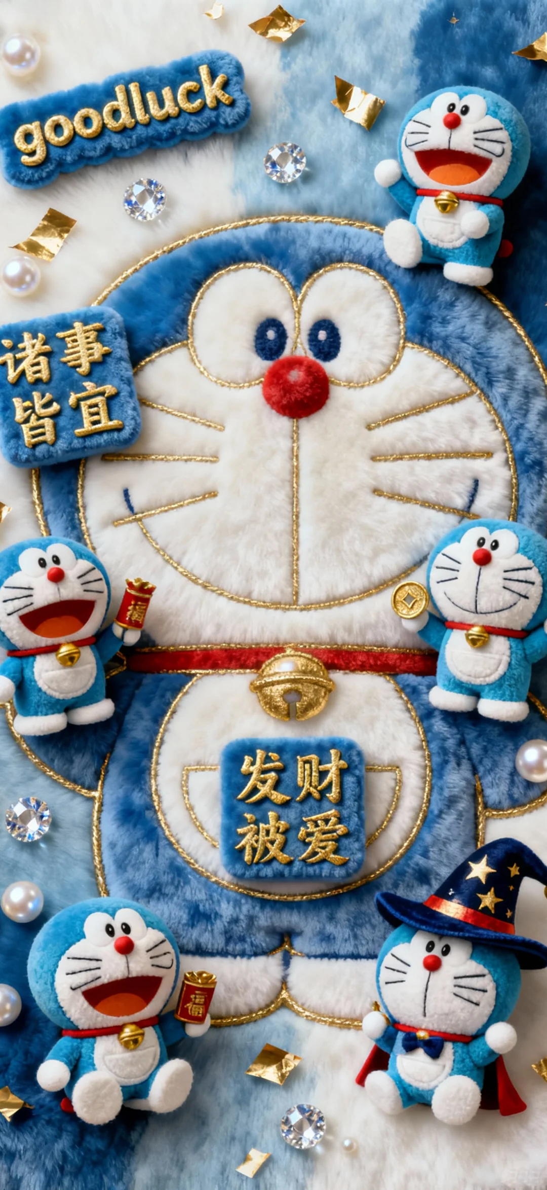 哆啦A梦壁纸.正念文字壁纸.毛绒绒壁纸